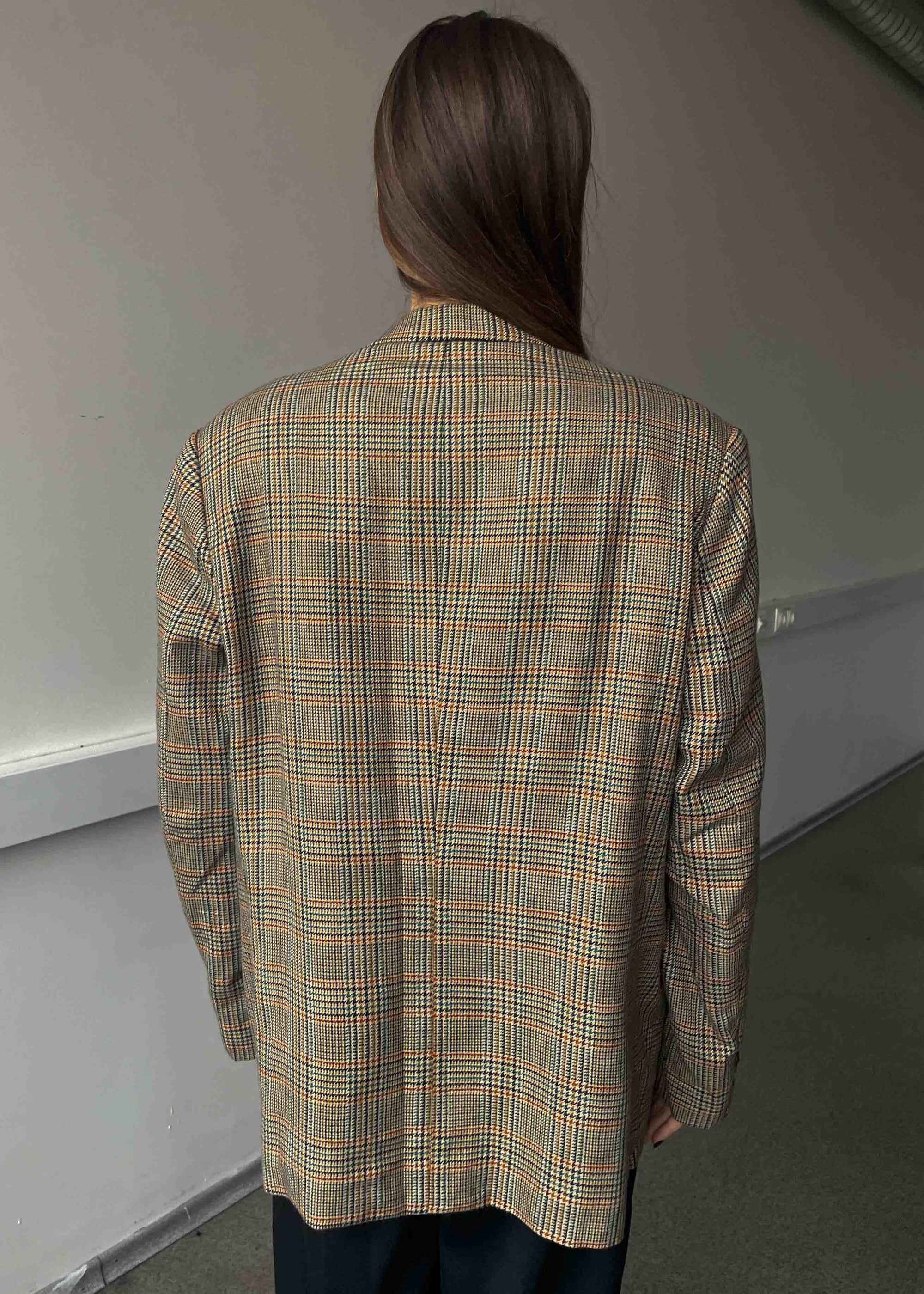 Vintage Checked Oversized Blazer