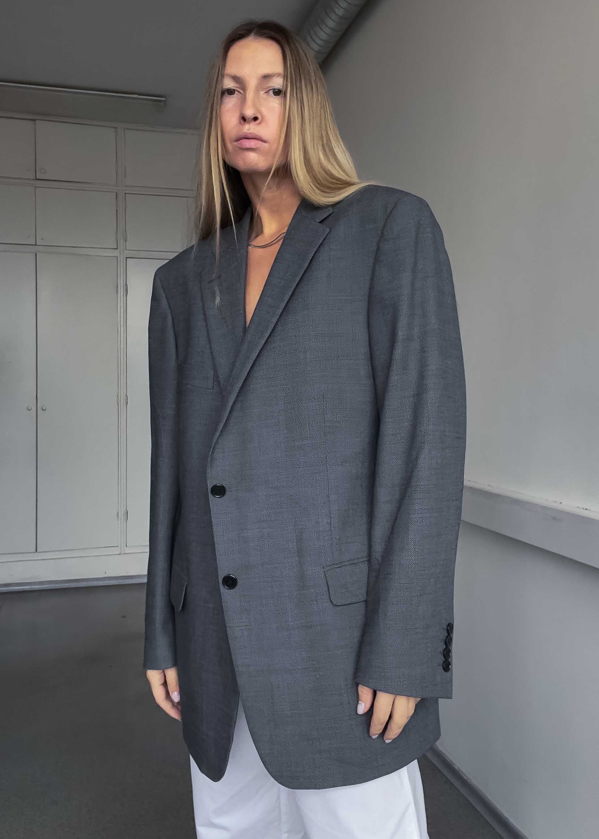 Vintage Grey Oversized Blazer