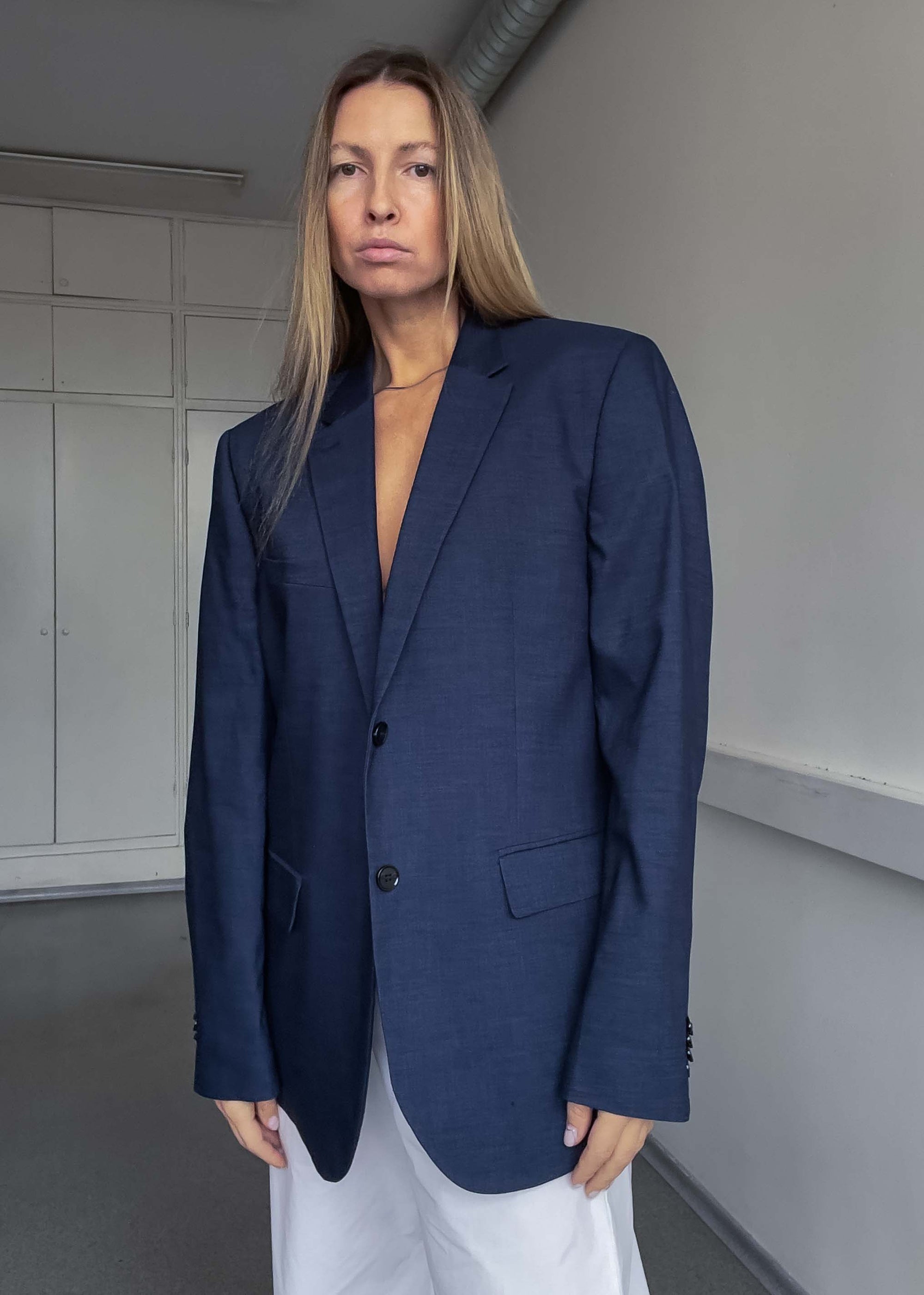 Vintage Blue Oversized Smaller Fit Blazer