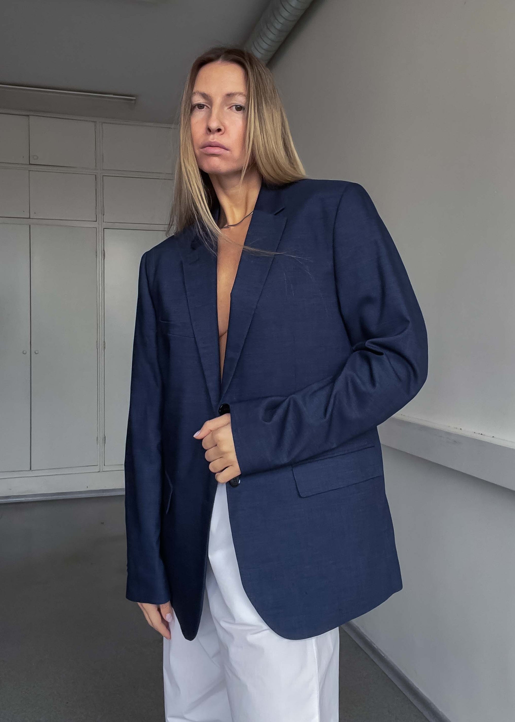 Vintage Blue Oversized Smaller Fit Blazer