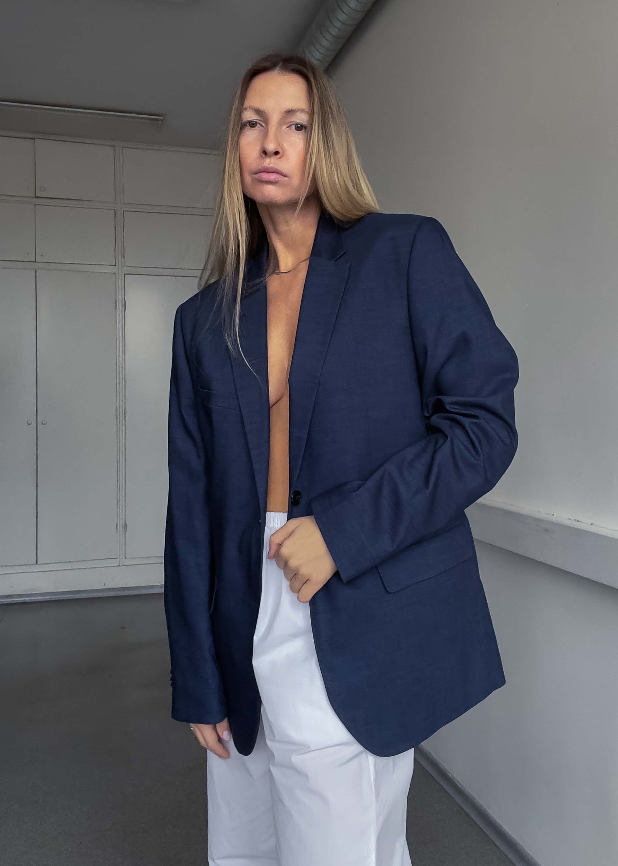 Vintage Blue Oversized Smaller Fit Blazer