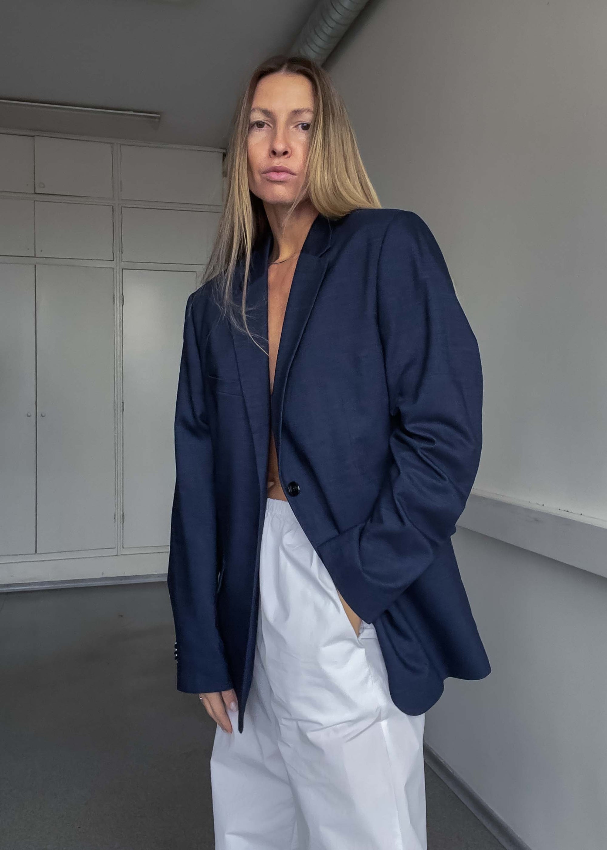 Vintage Blue Oversized Smaller Fit Blazer