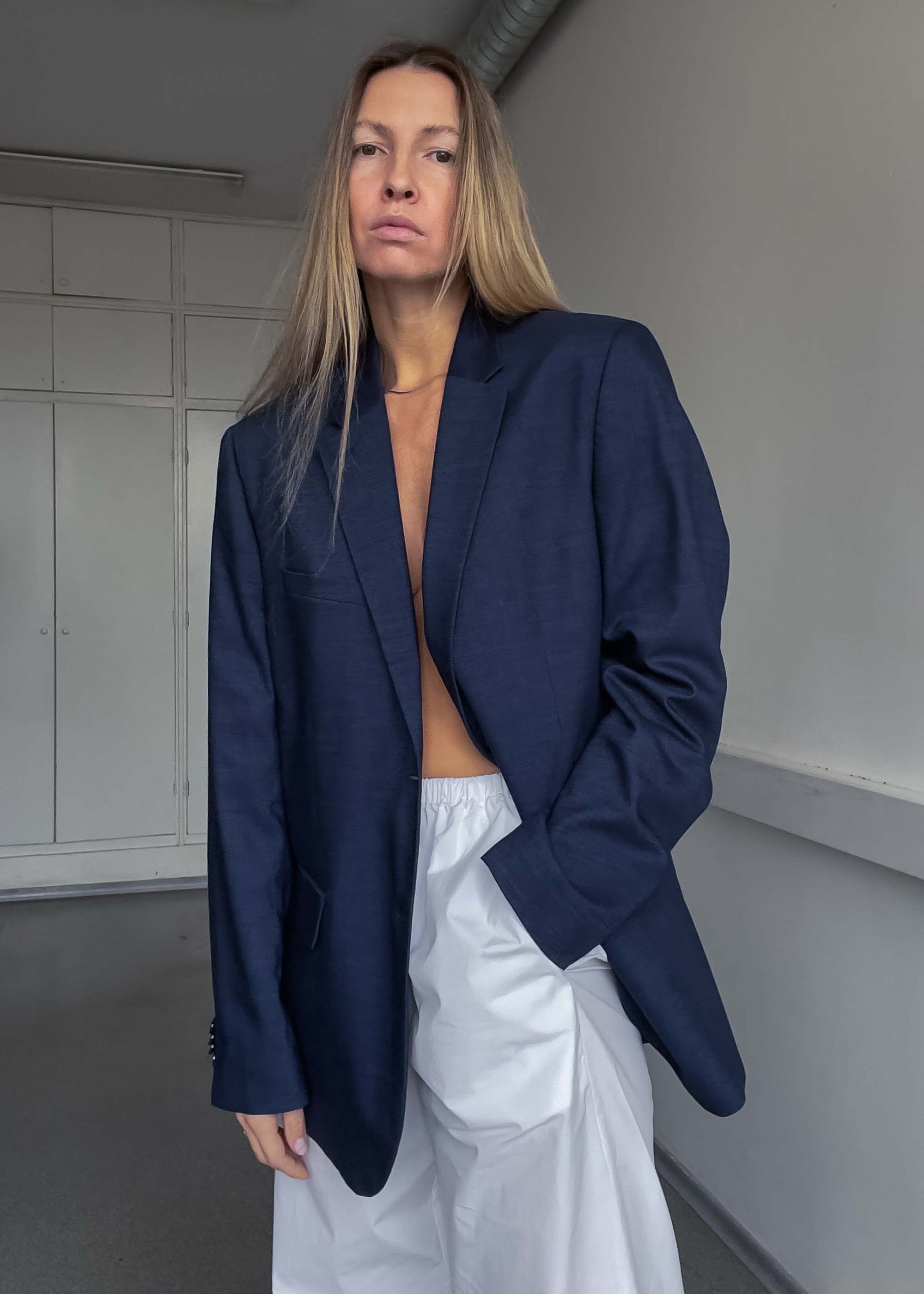 Vintage Blue Oversized Smaller Fit Blazer