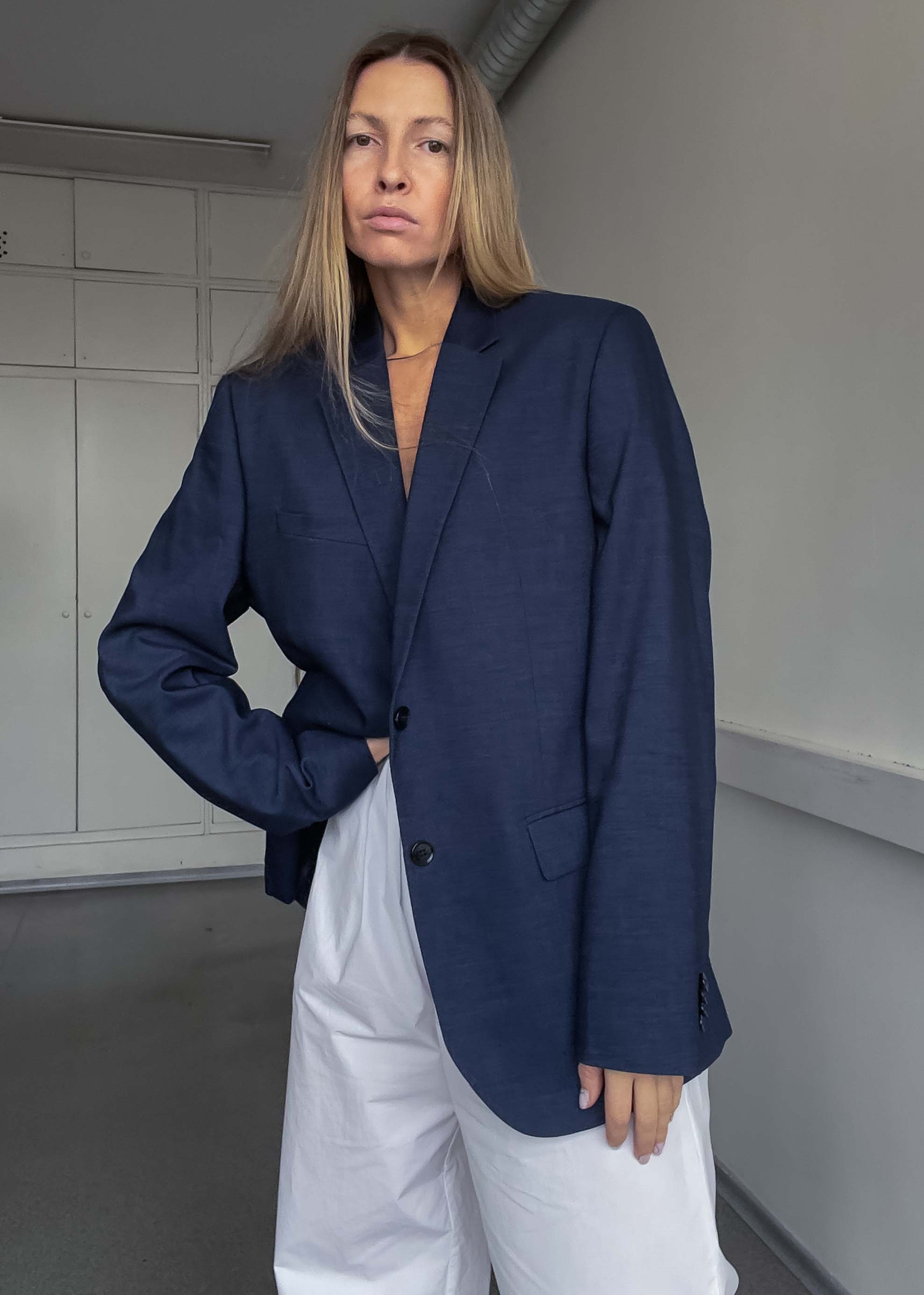 Vintage Blue Oversized Smaller Fit Blazer