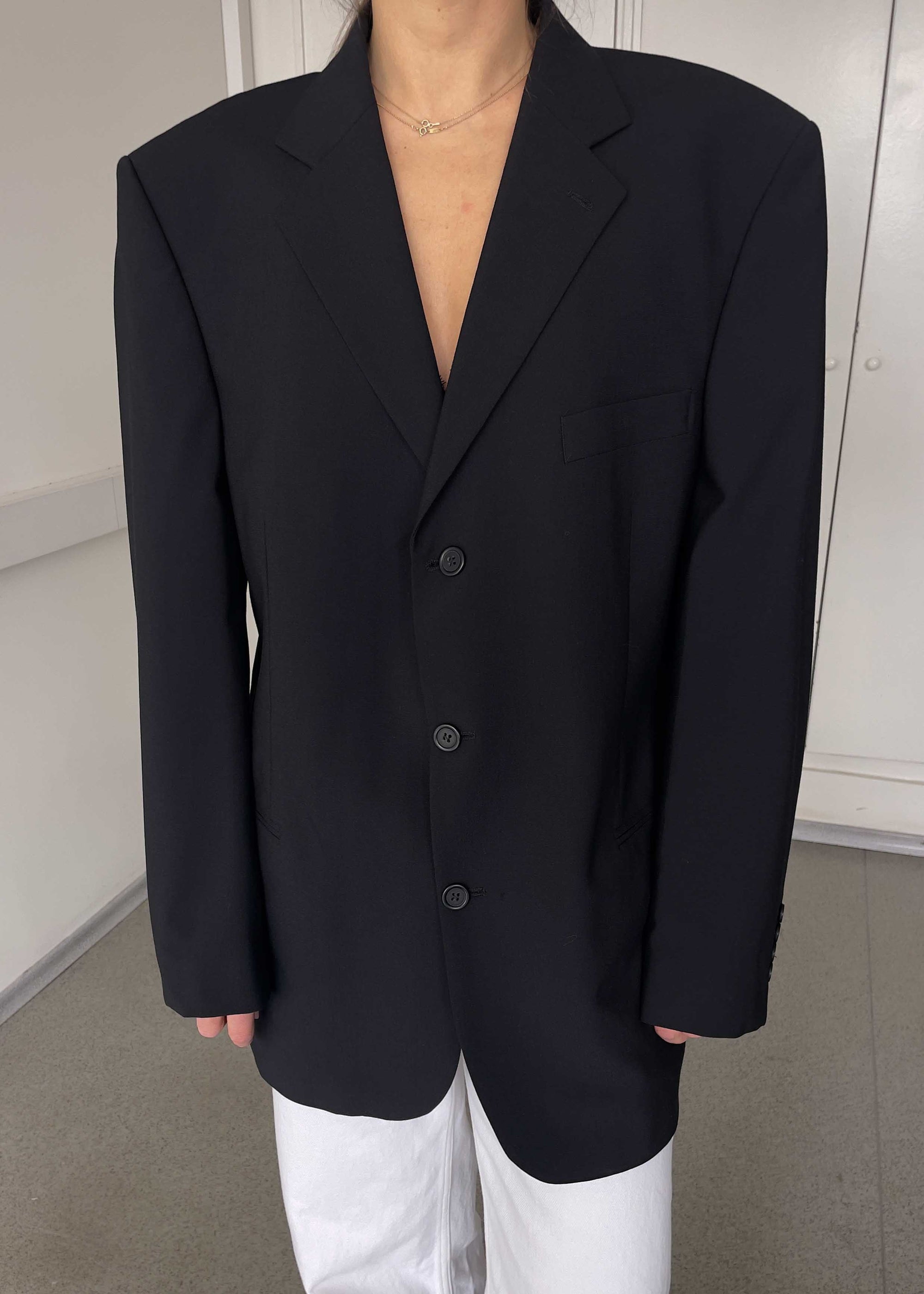 Vintage Black Oversized Blazer by BATISTINI