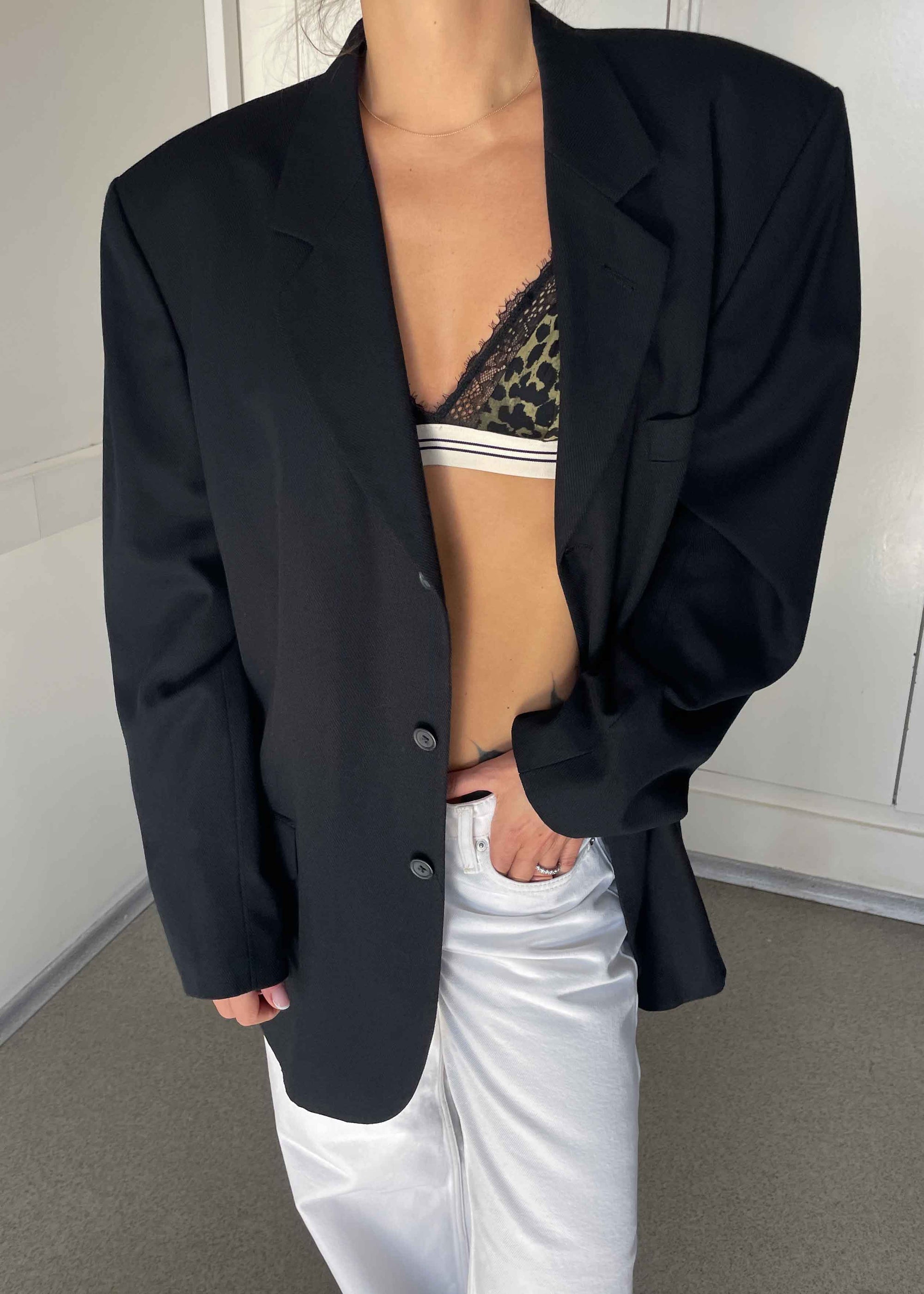 Vintage Black Oversized Blazer