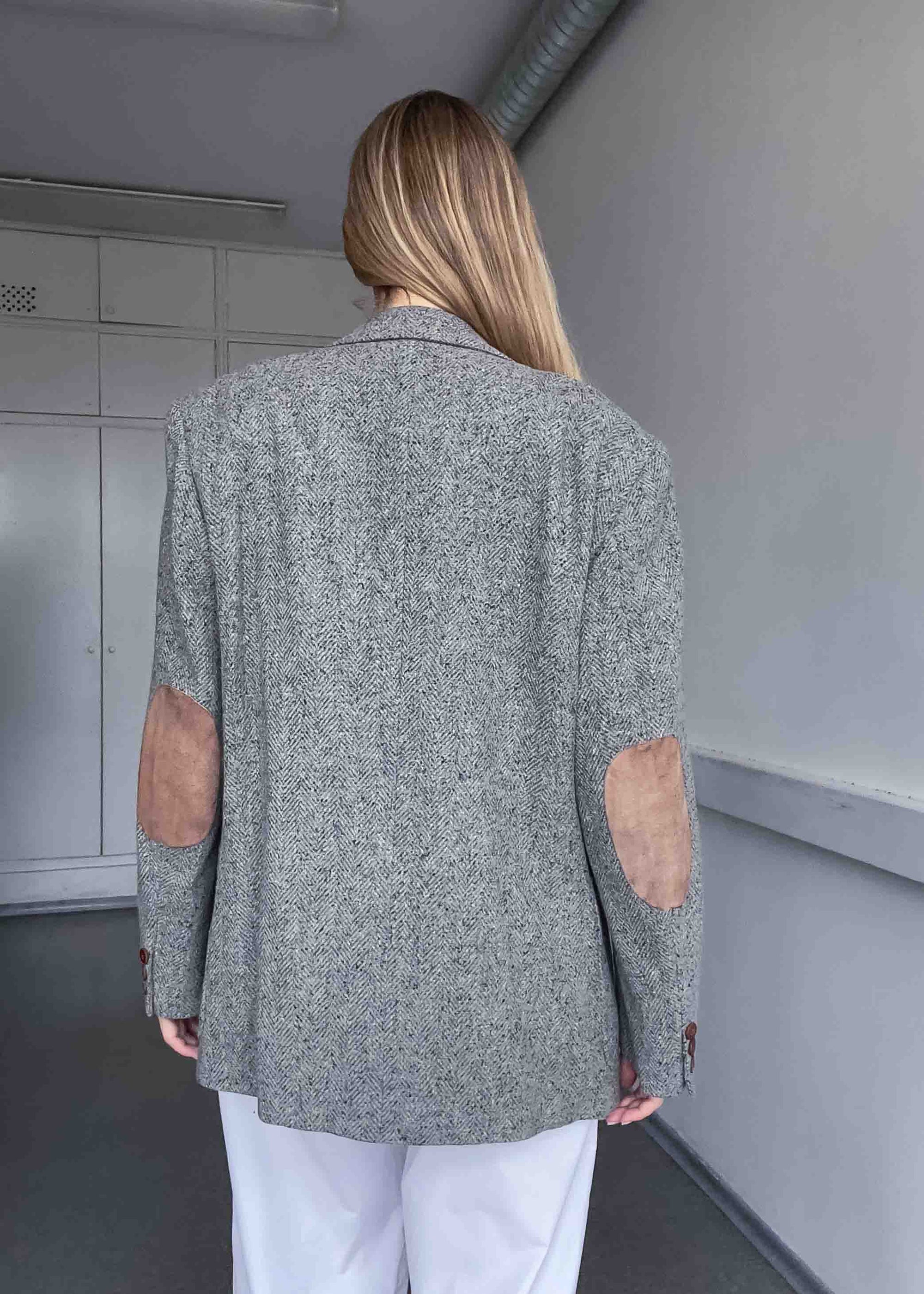 Vintage Grey 100% Wool Thicker Blazer