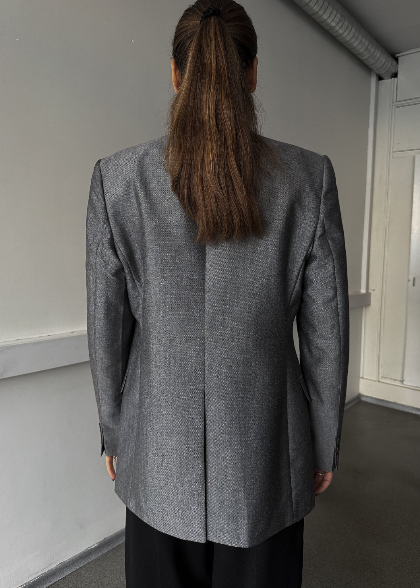 Vintage Silver Grey Oversized Festive Blazer
