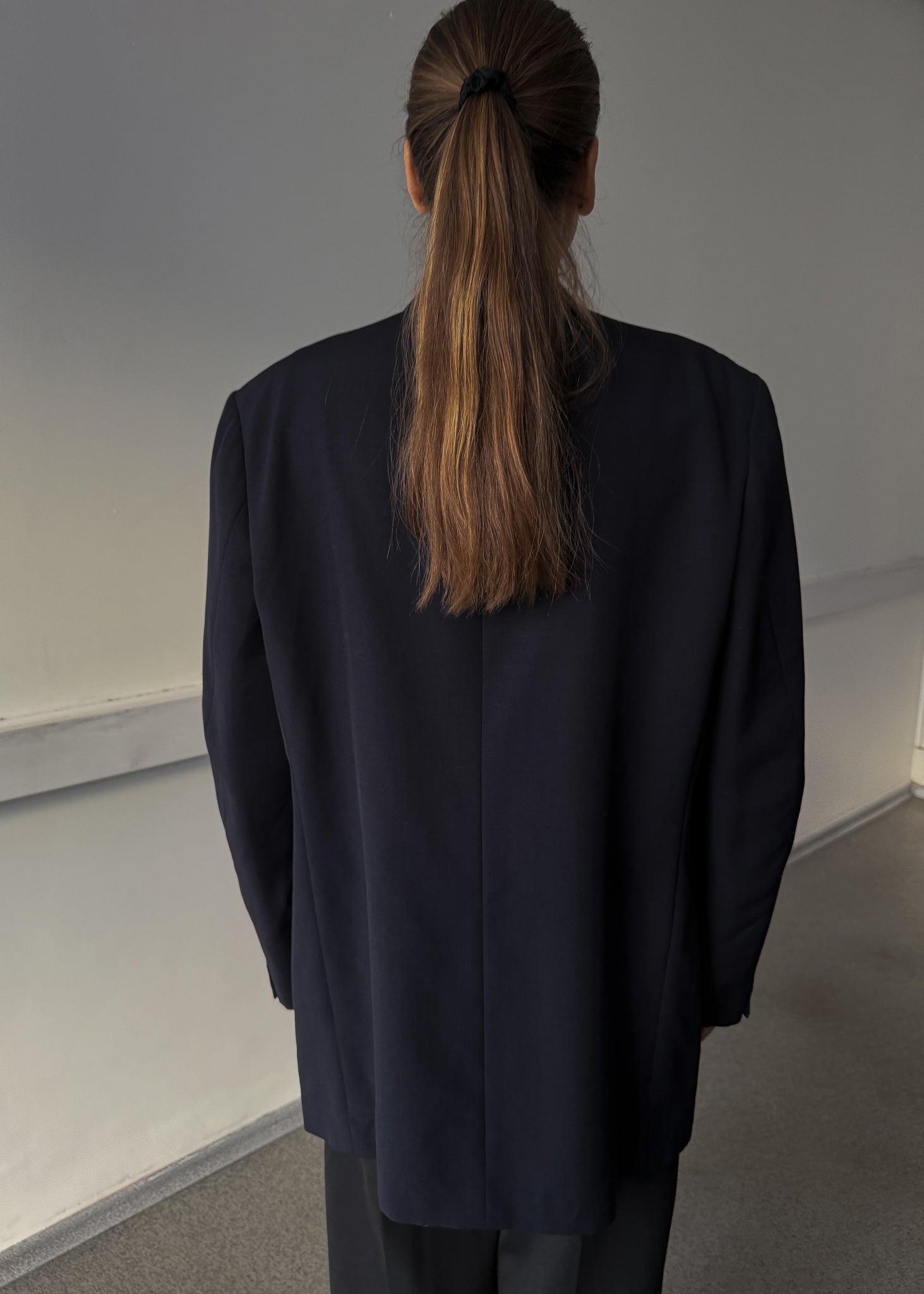 Vintage Navy Blue Tuxedo Oversized Festive Blazer