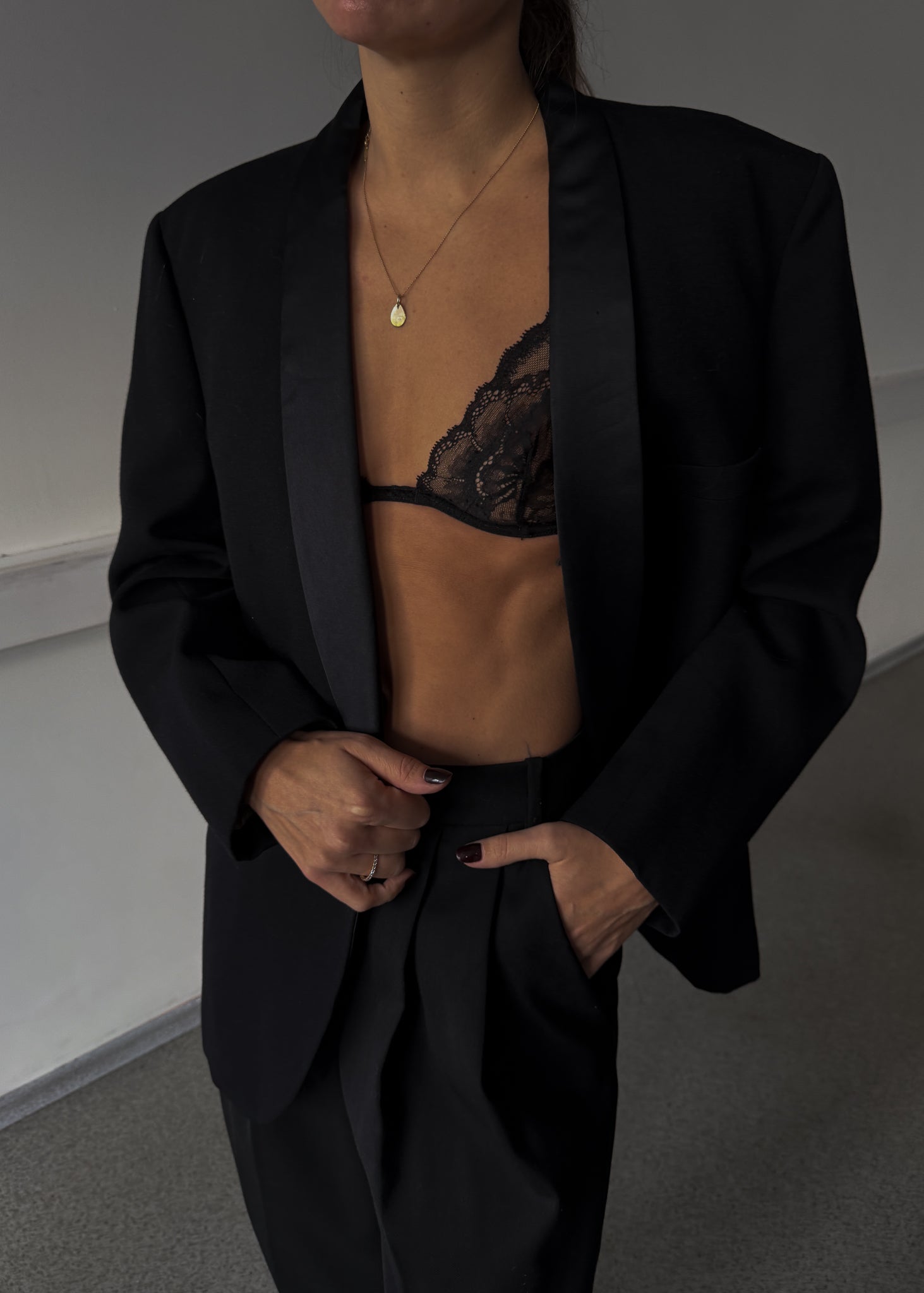 Vintage Black Tuxedo Oversized Festive Blazer