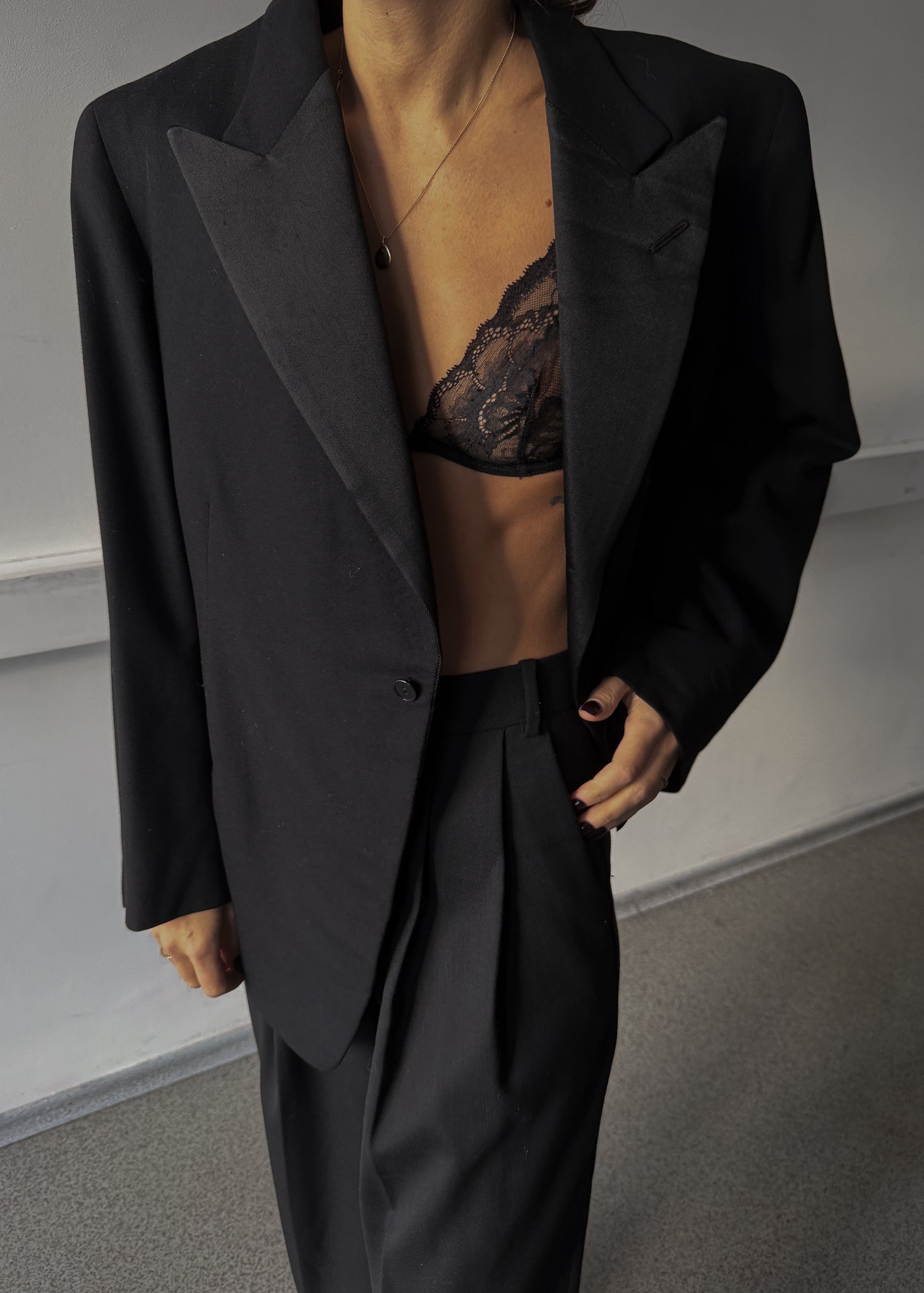 Vintage Black Heavyweight Oversized Festive Blazer