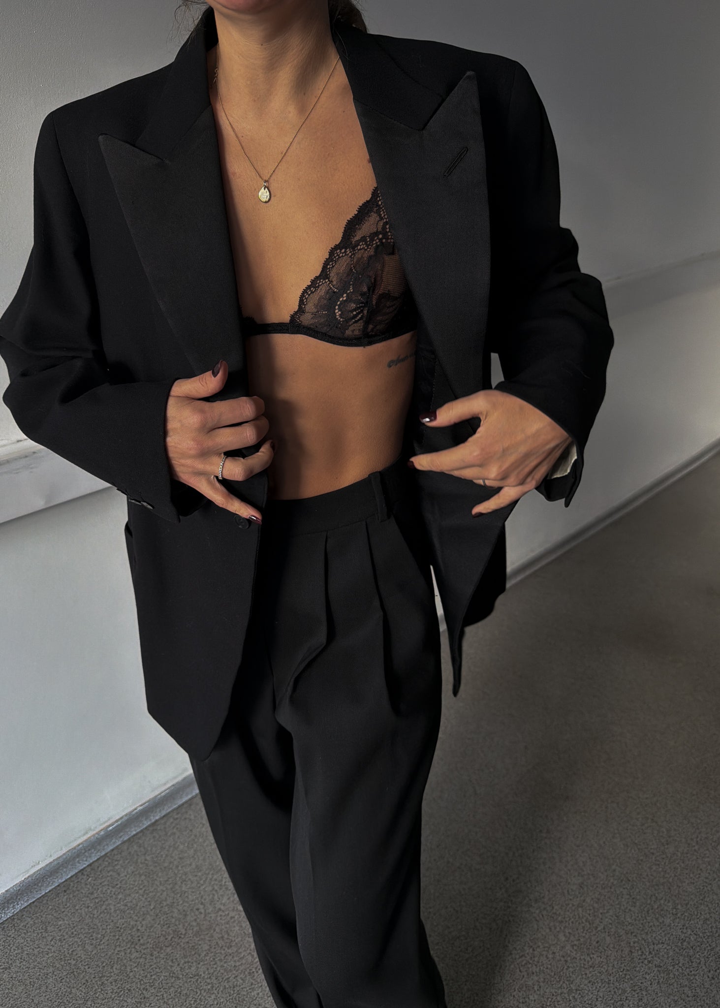 Vintage Black Heavyweight Oversized Festive Blazer