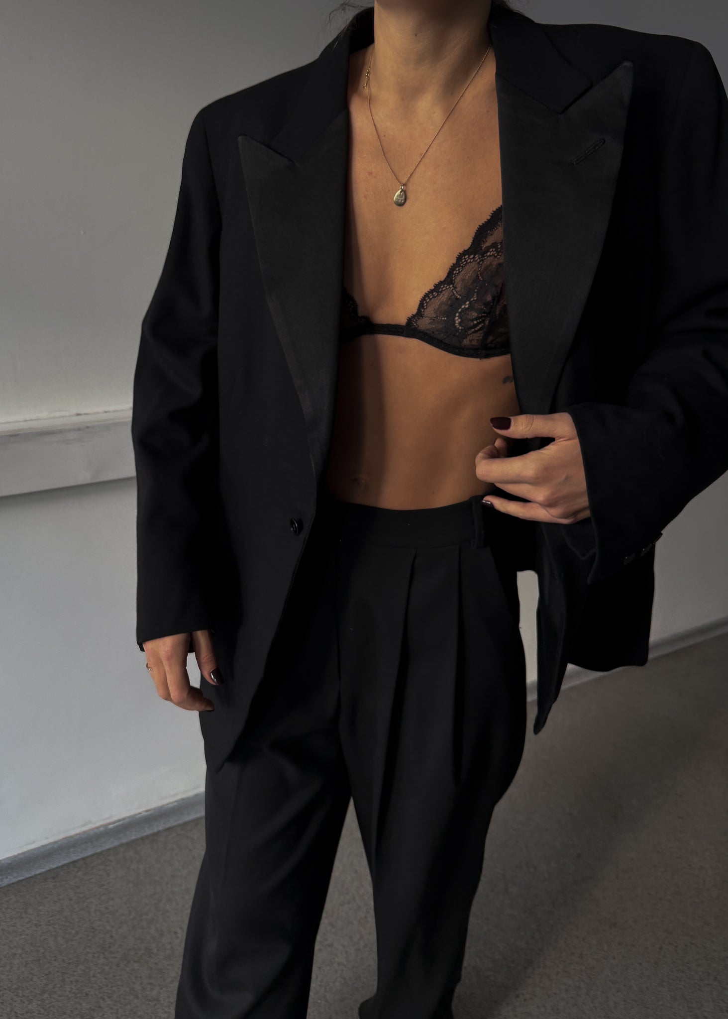 Vintage Black Heavyweight Oversized Festive Blazer