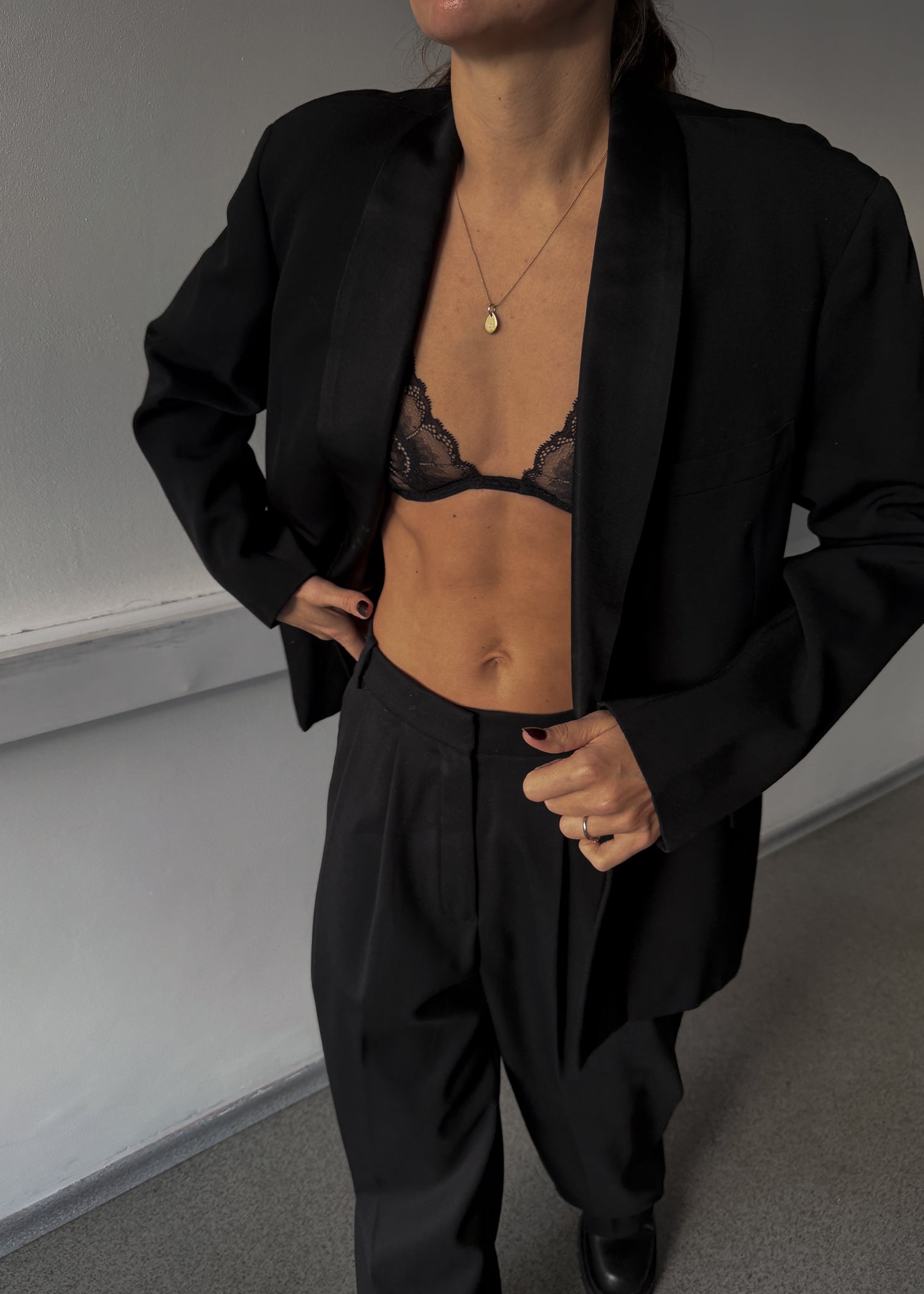 Vintage Black Oversized Double Breasted Tuxedo Blazer