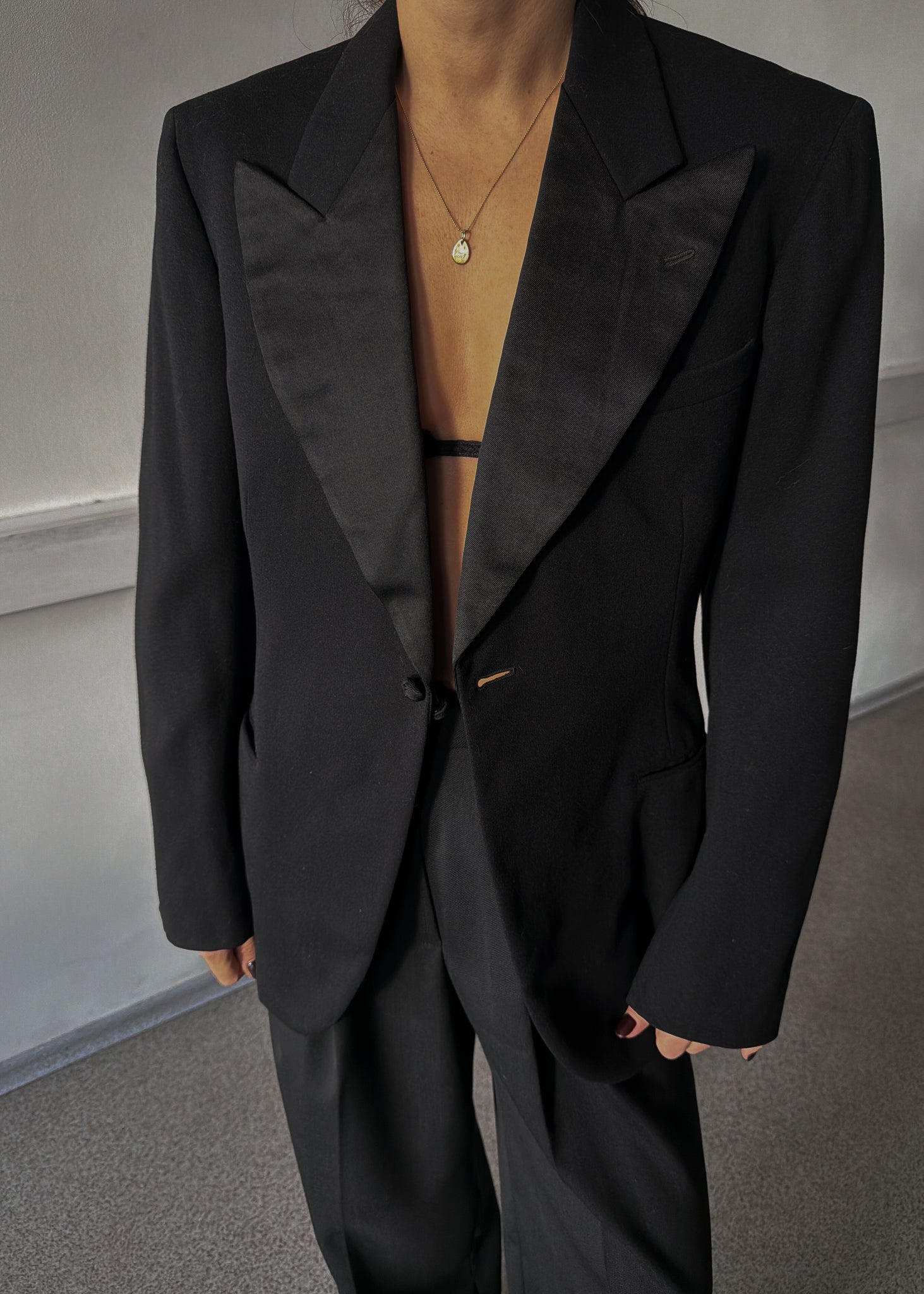 Vintage Black Heavyweight Oversized Festive Blazer