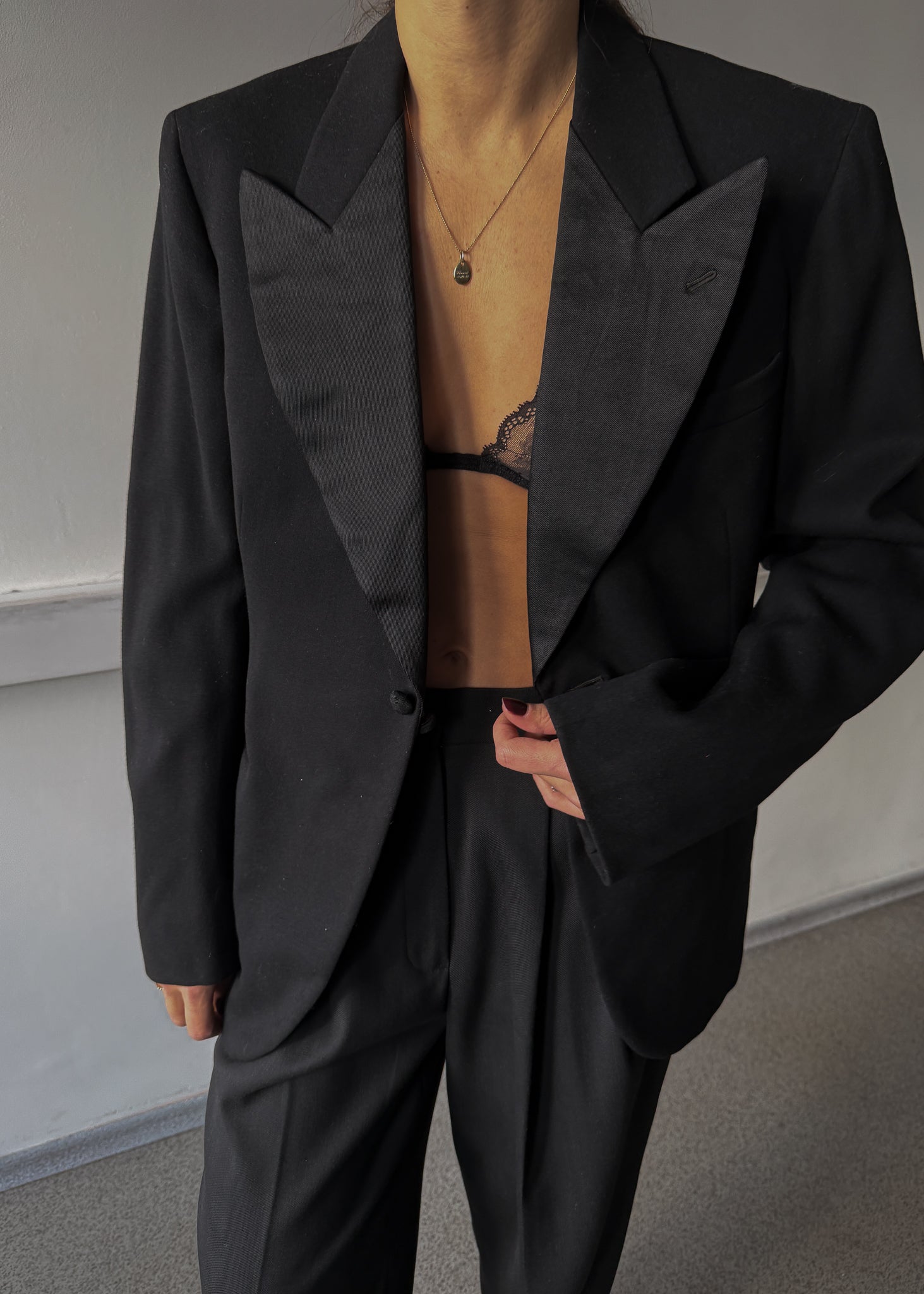 Vintage Black Heavyweight Oversized Festive Blazer