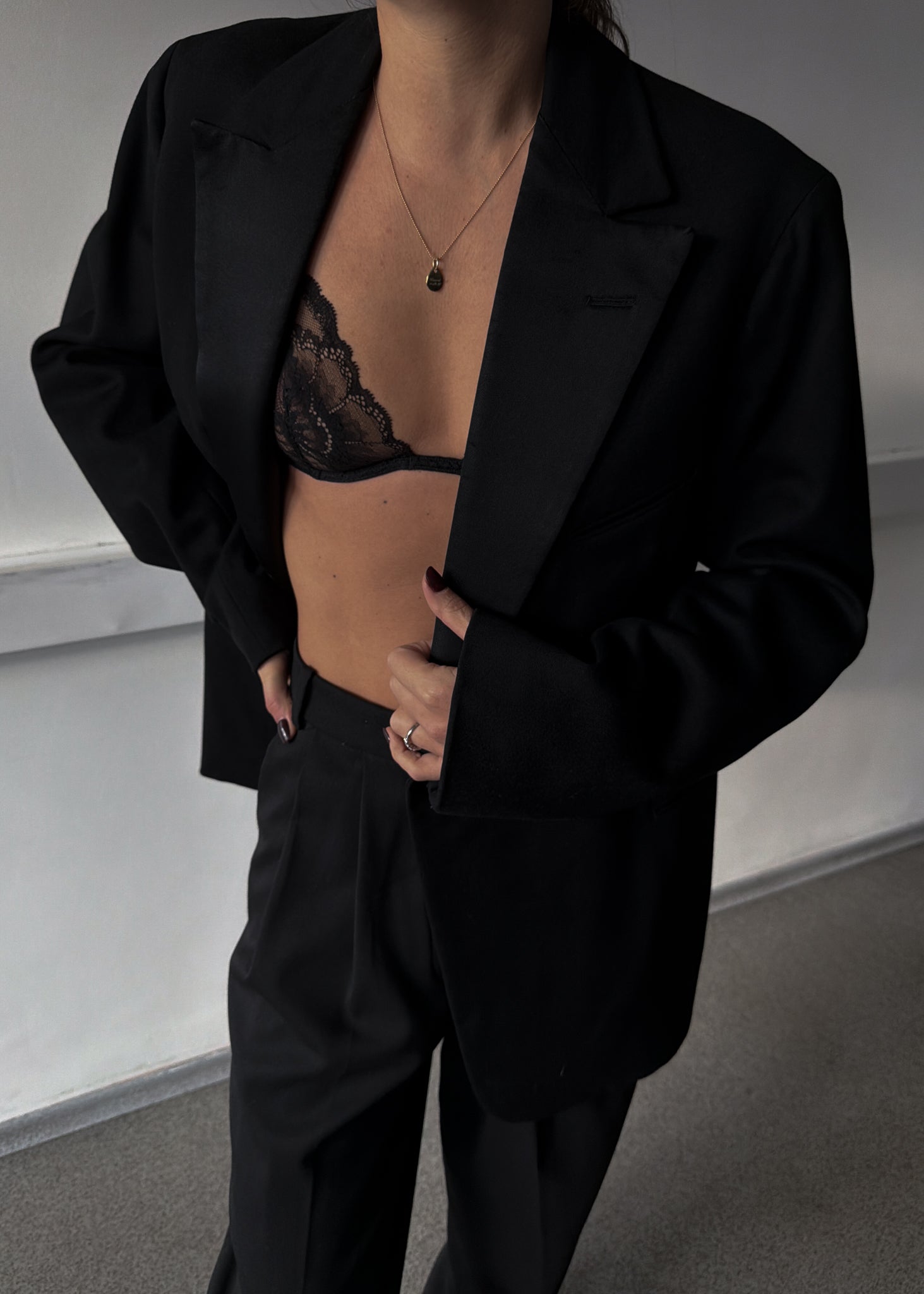 Vintage Black Heavyweight Oversized Festive Blazer