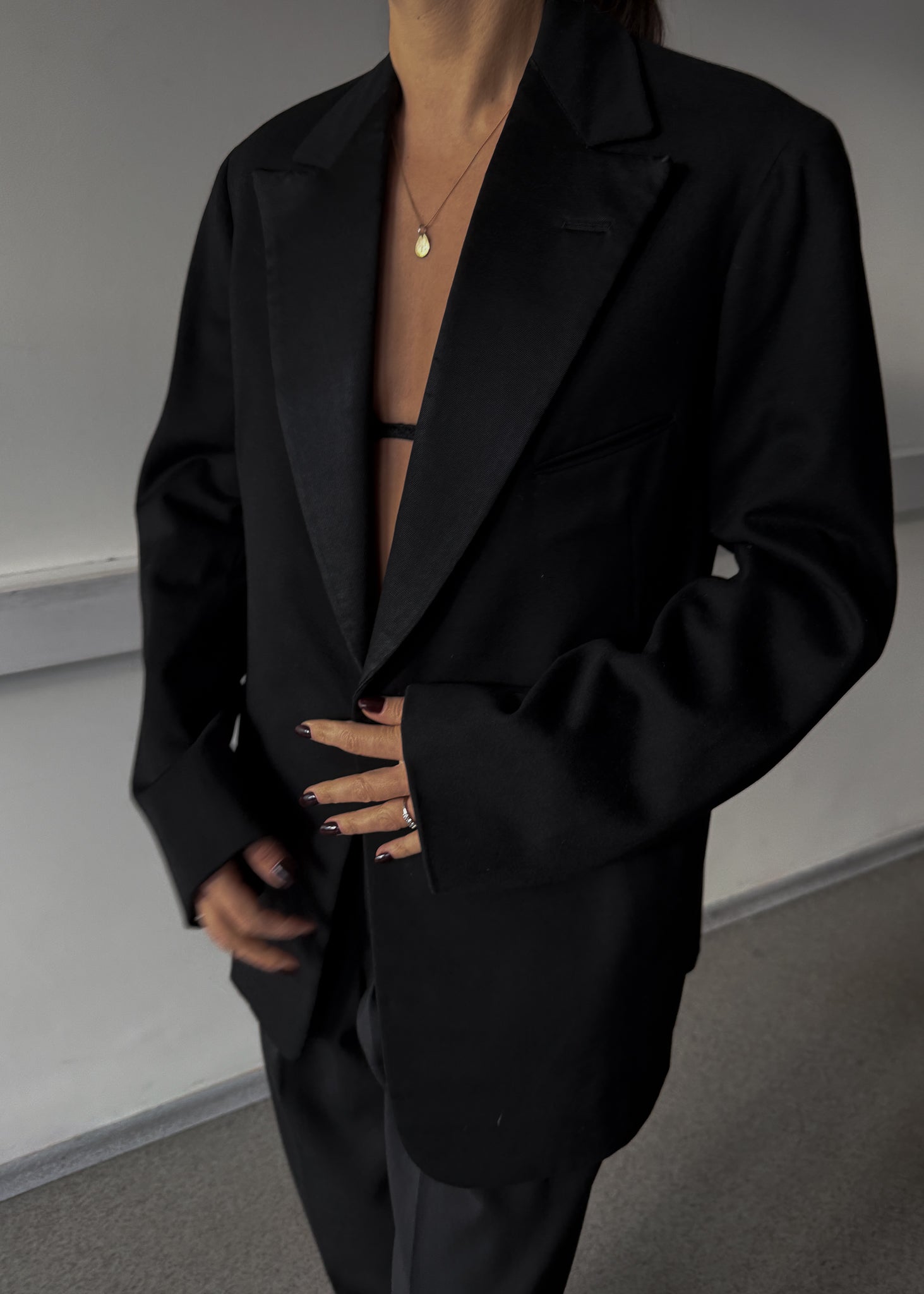 Vintage Black Heavyweight Oversized Festive Blazer