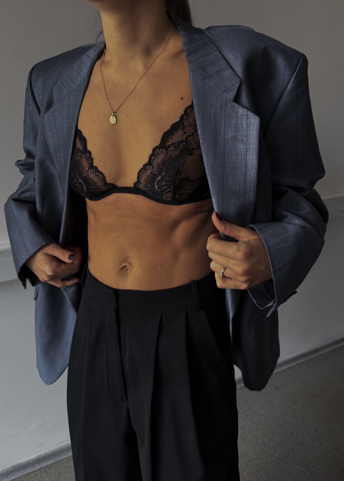 Vintage Light Blue Oversized Blazer