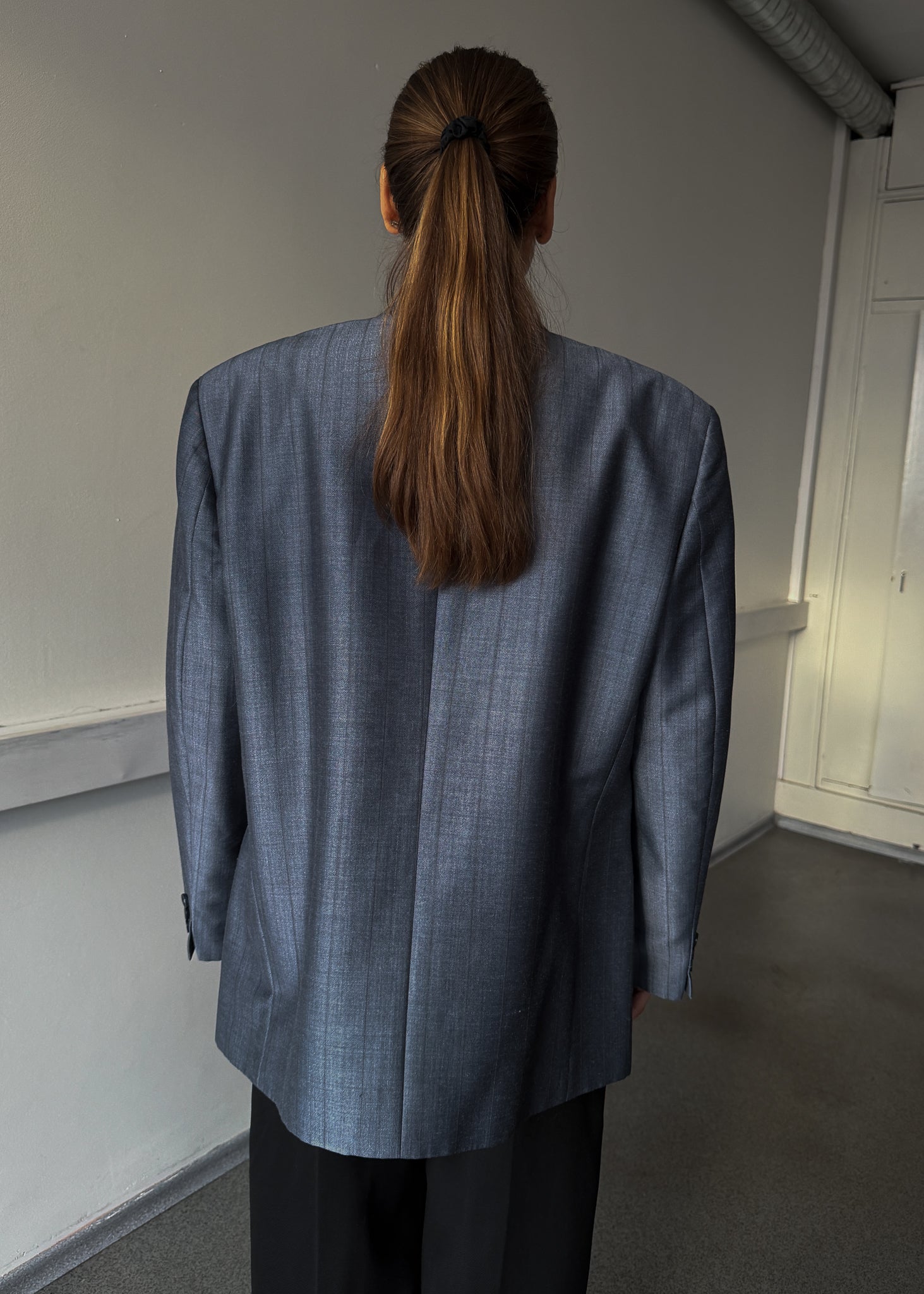 Vintage Light Blue Oversized Blazer