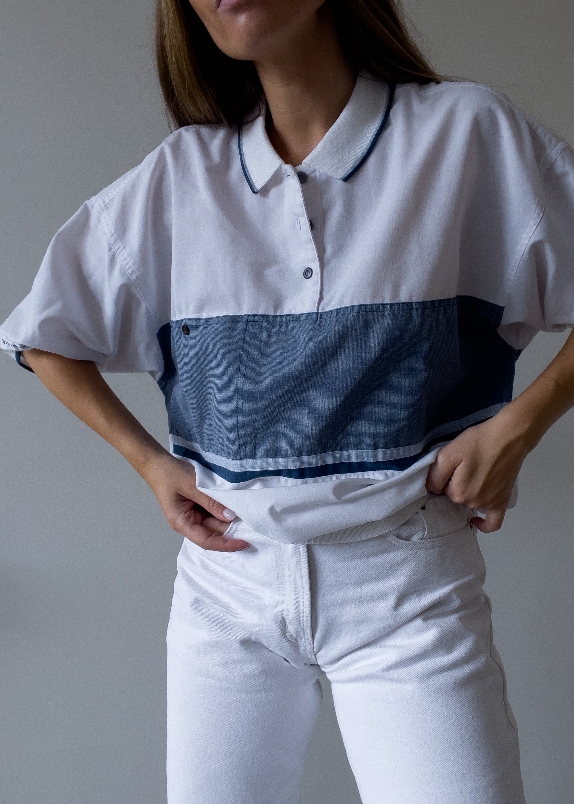 PIERRE CARDIN Vintage White Oversized Blouse