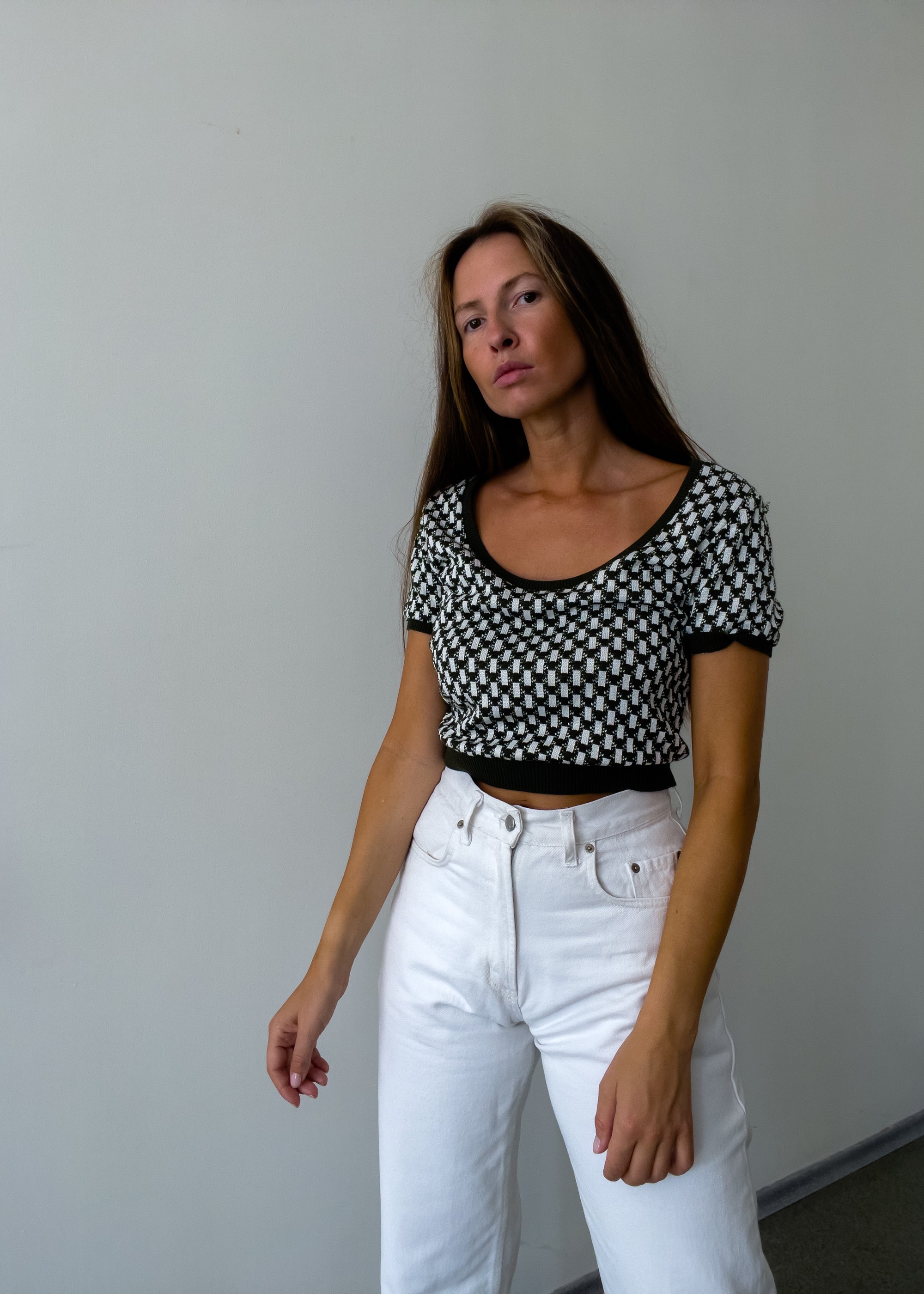 Vintage Green Knitted Blouse