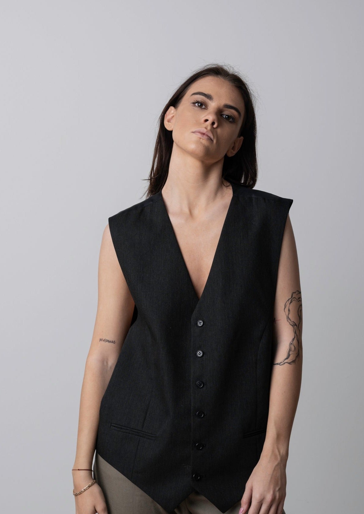 Vintage Black Oversized Gilet