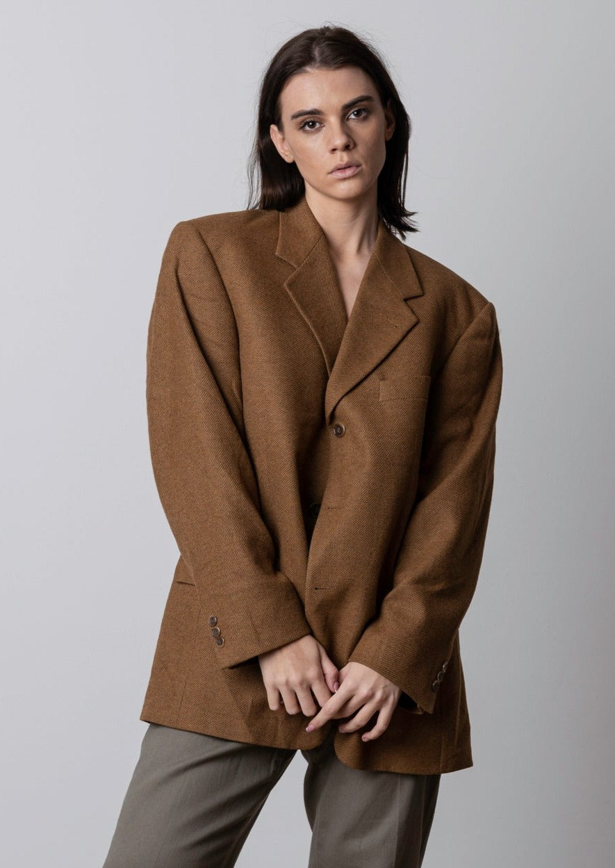 Vintage Brown Oversized Blazer