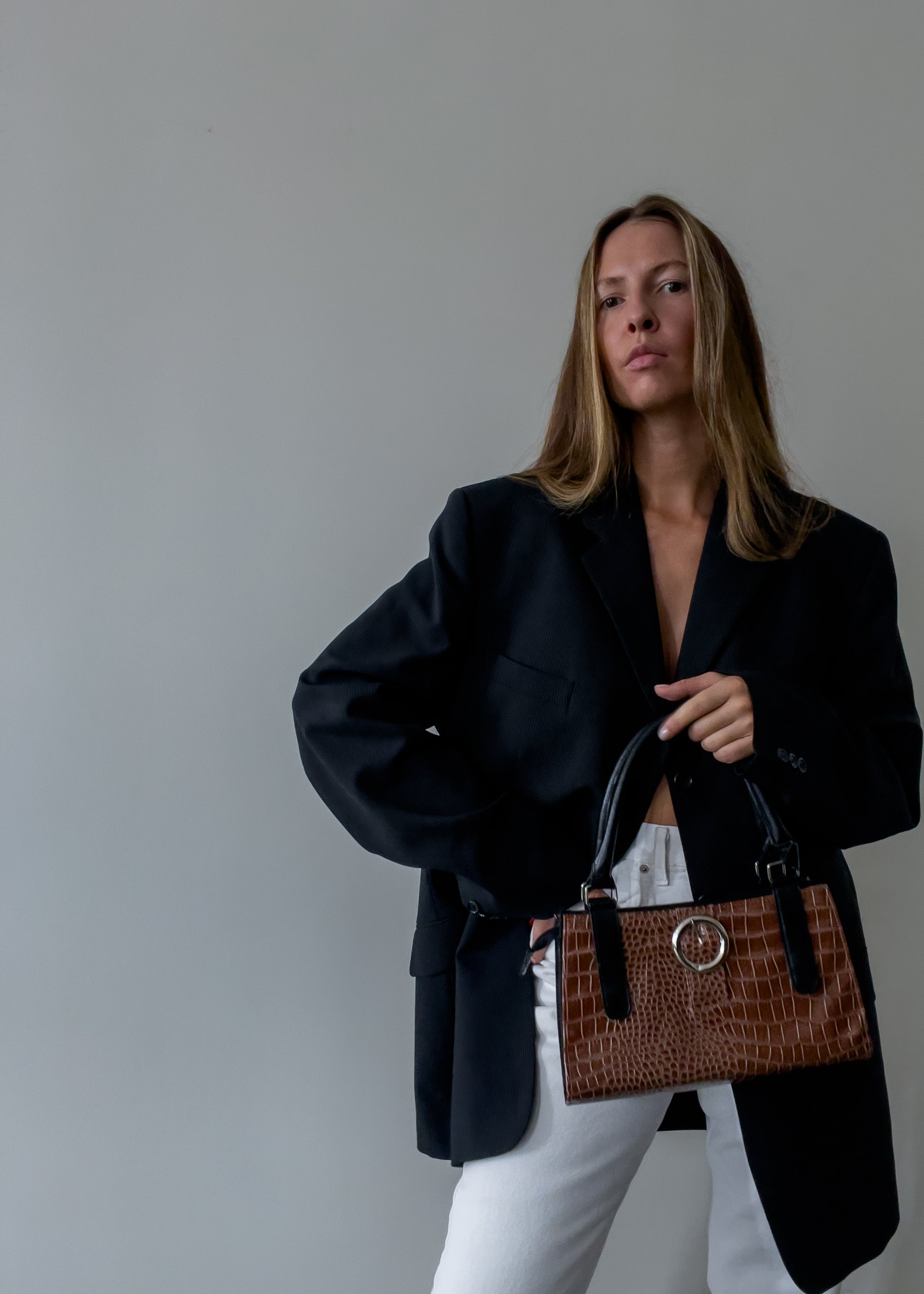 Vintage Brown Leather Handbag