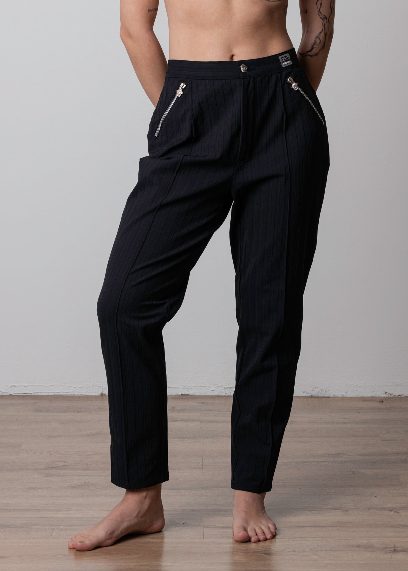 VERSACE Vintage Black Cigarette Pants