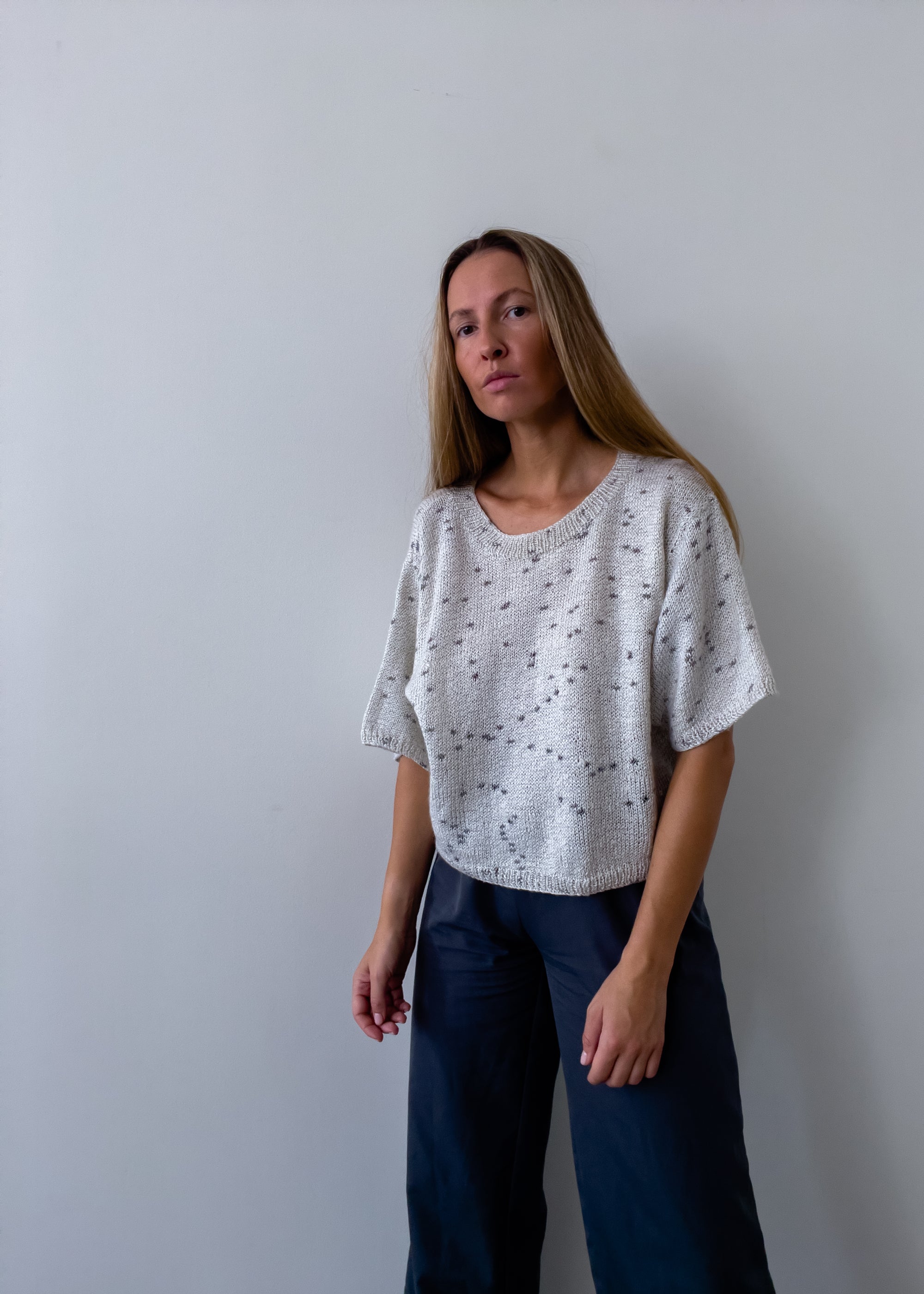 Vintage Grey Knitted Blouse