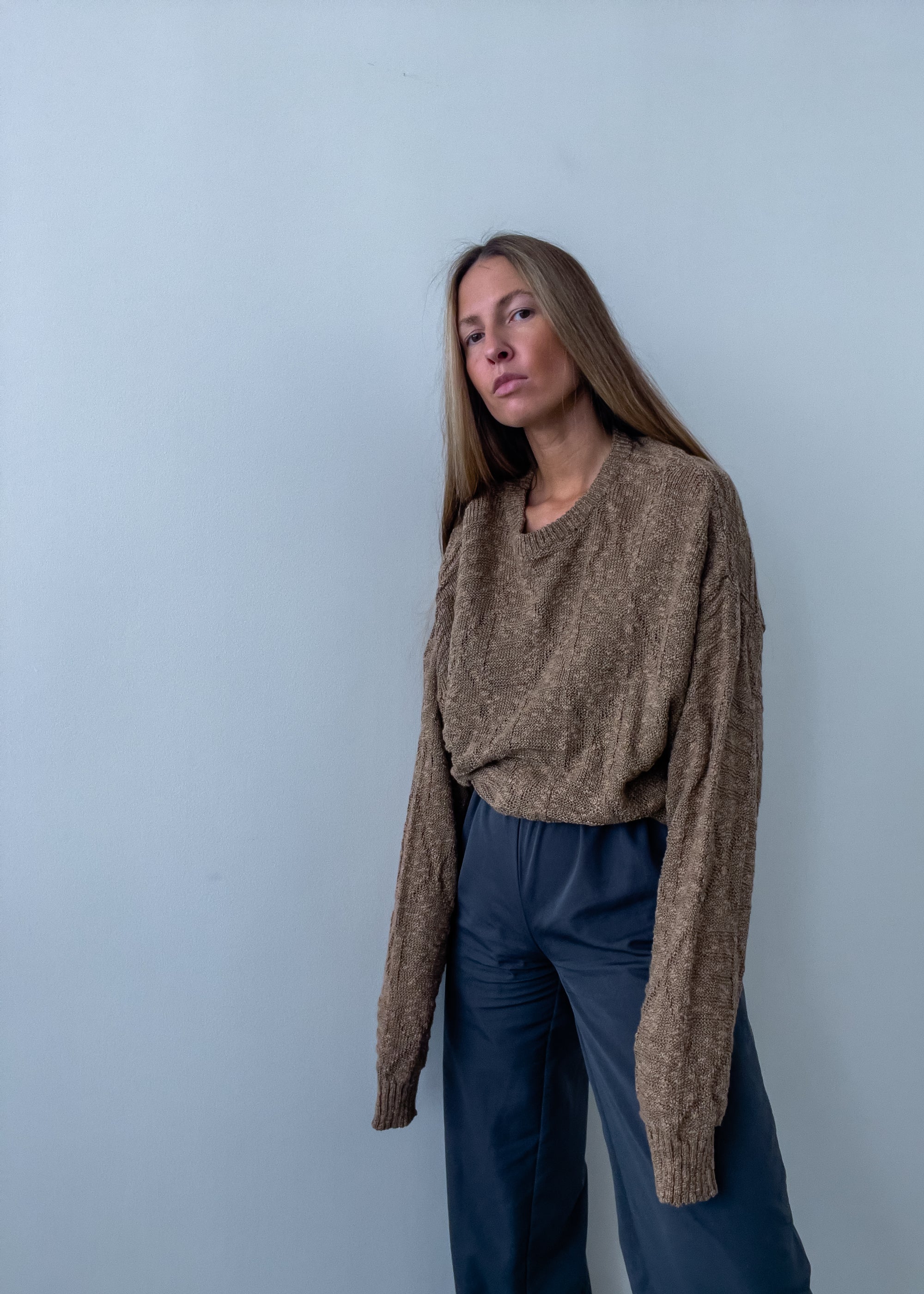 Vintage Brown Oversized Sweater