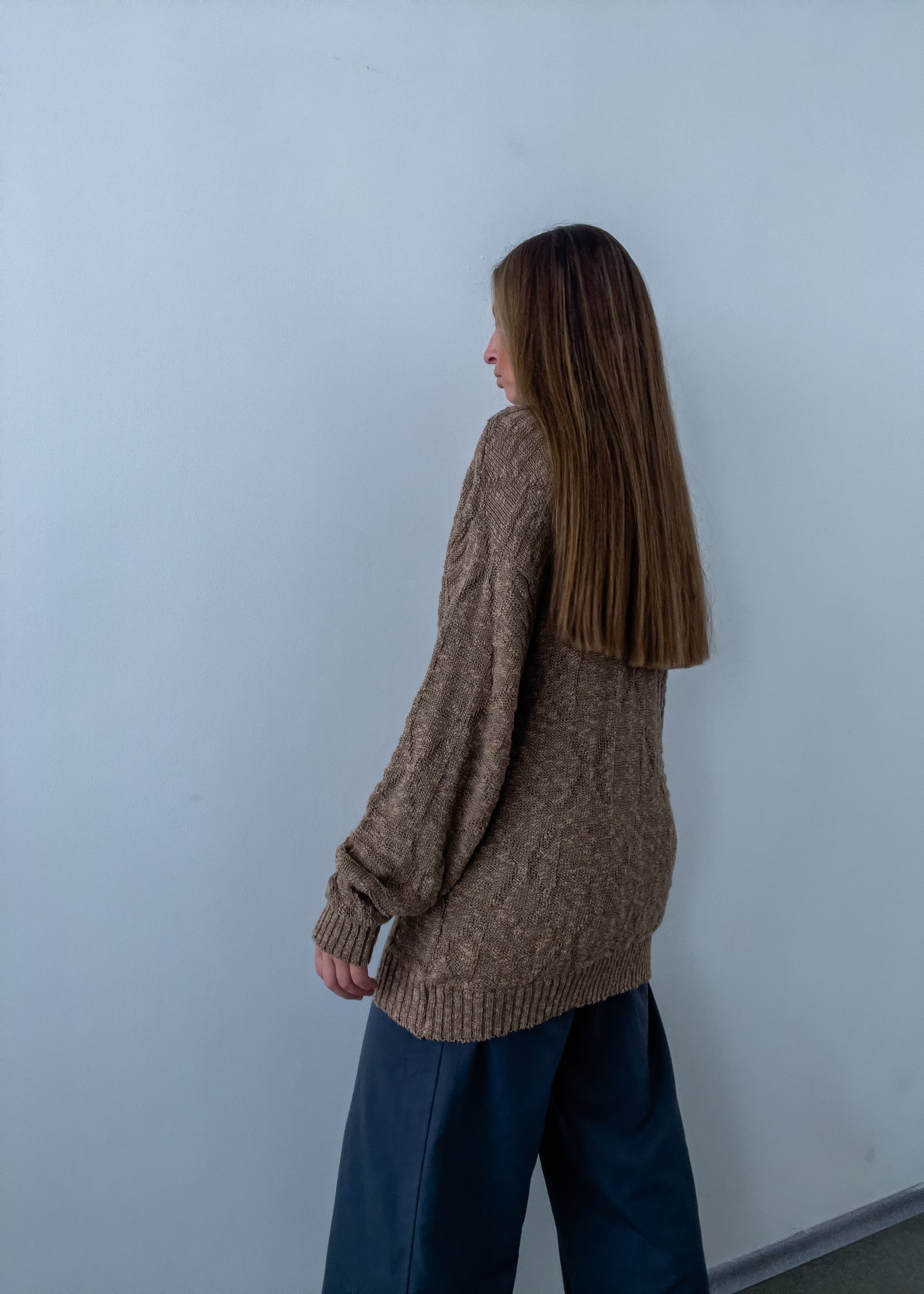 Vintage Brown Oversized Sweater