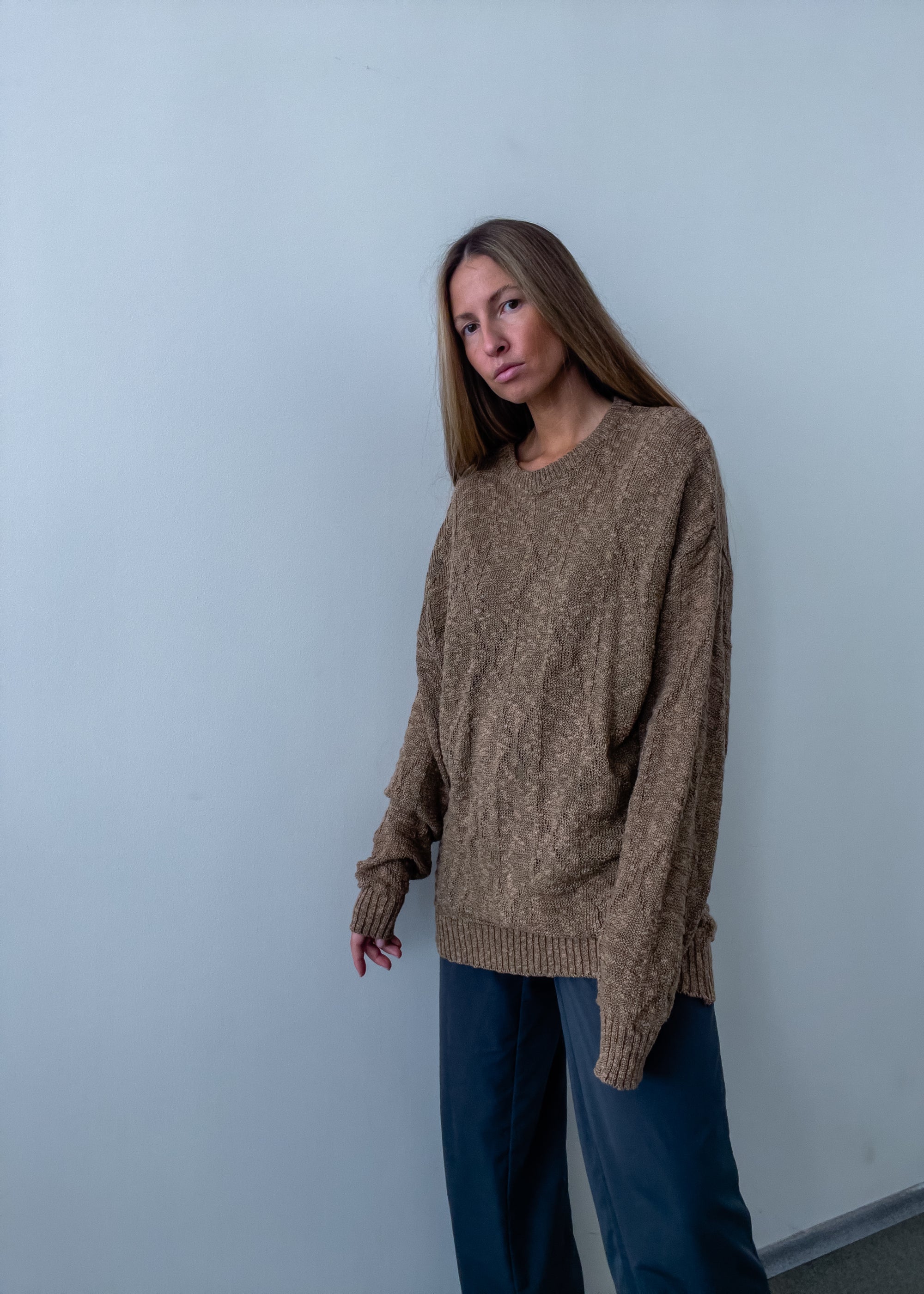Vintage Brown Oversized Sweater