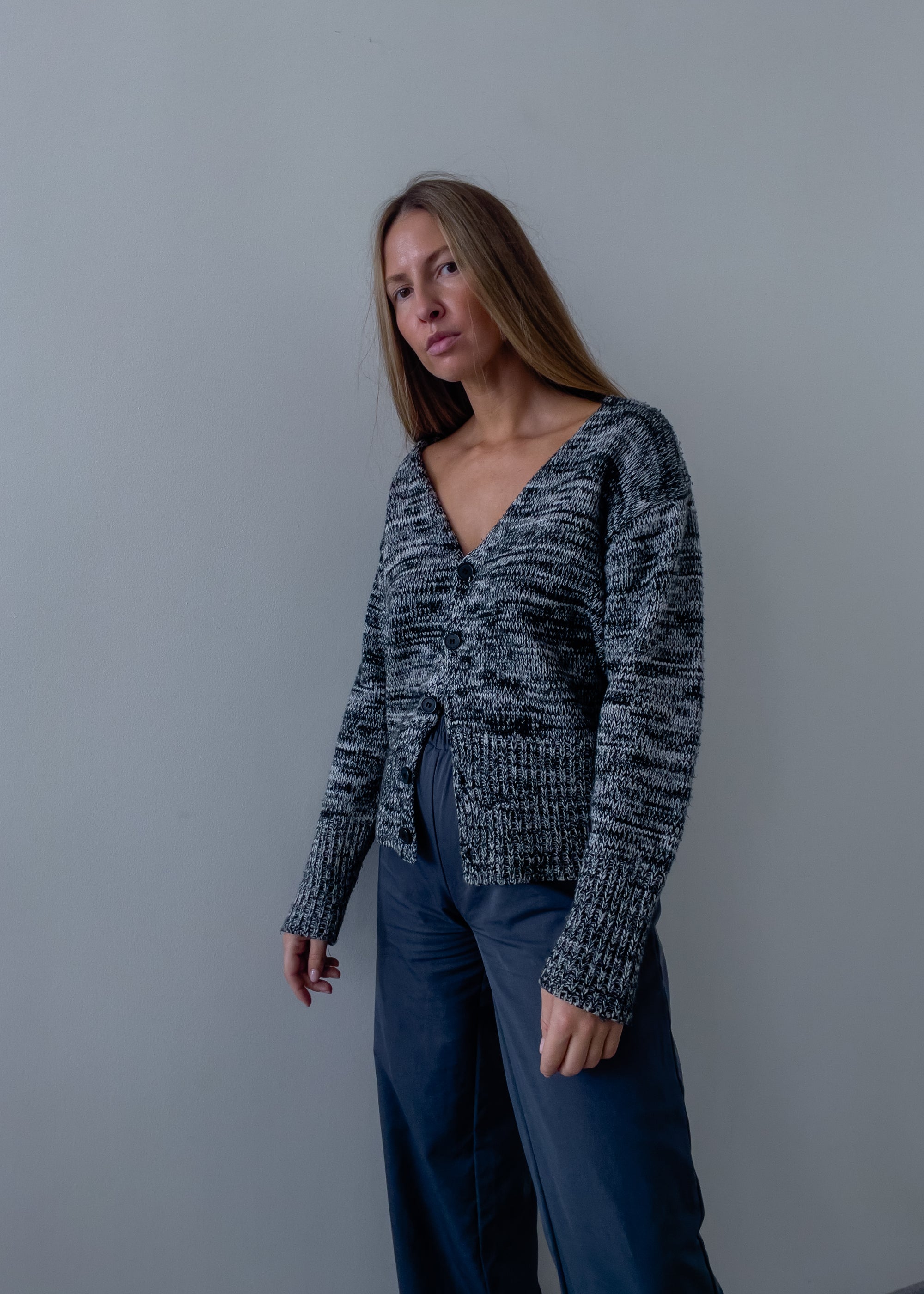 Vintage Grey Oversized Cardigan
