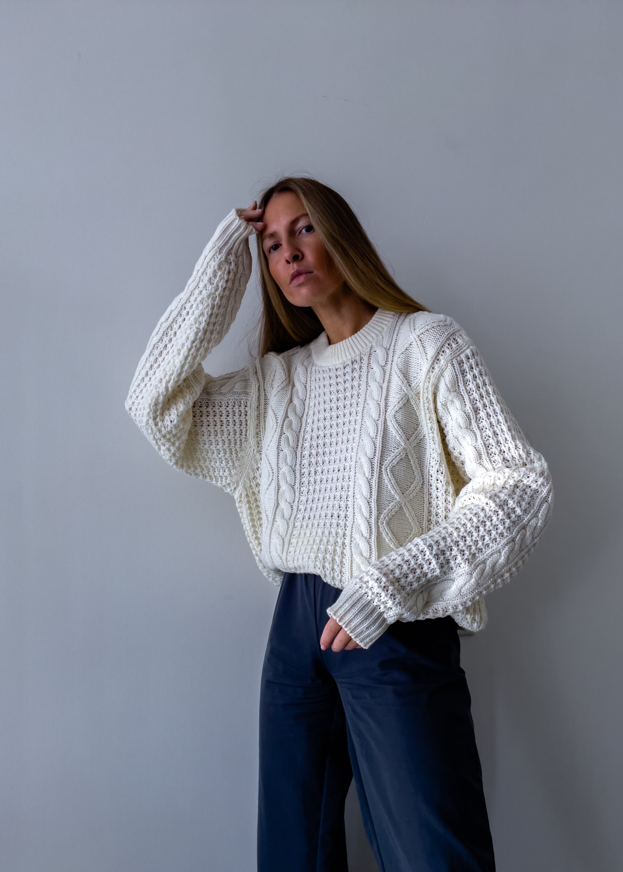 Vintage White Oversized Sweater