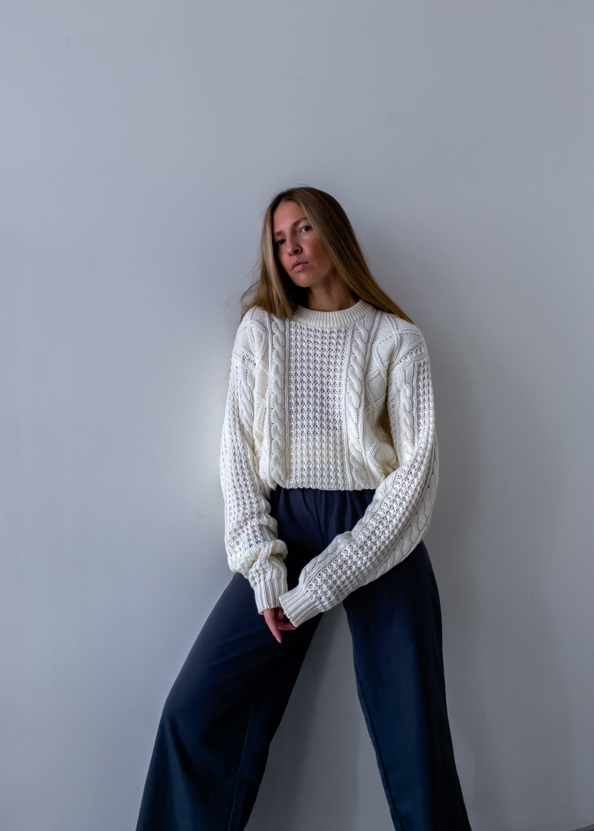 Vintage White Oversized Sweater