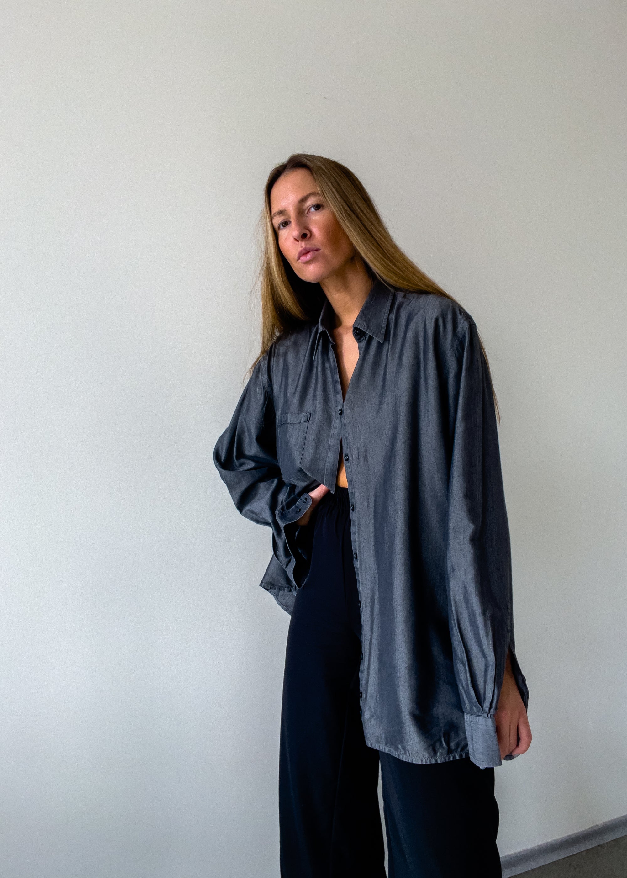 Vintage Grey Oversized Shirt