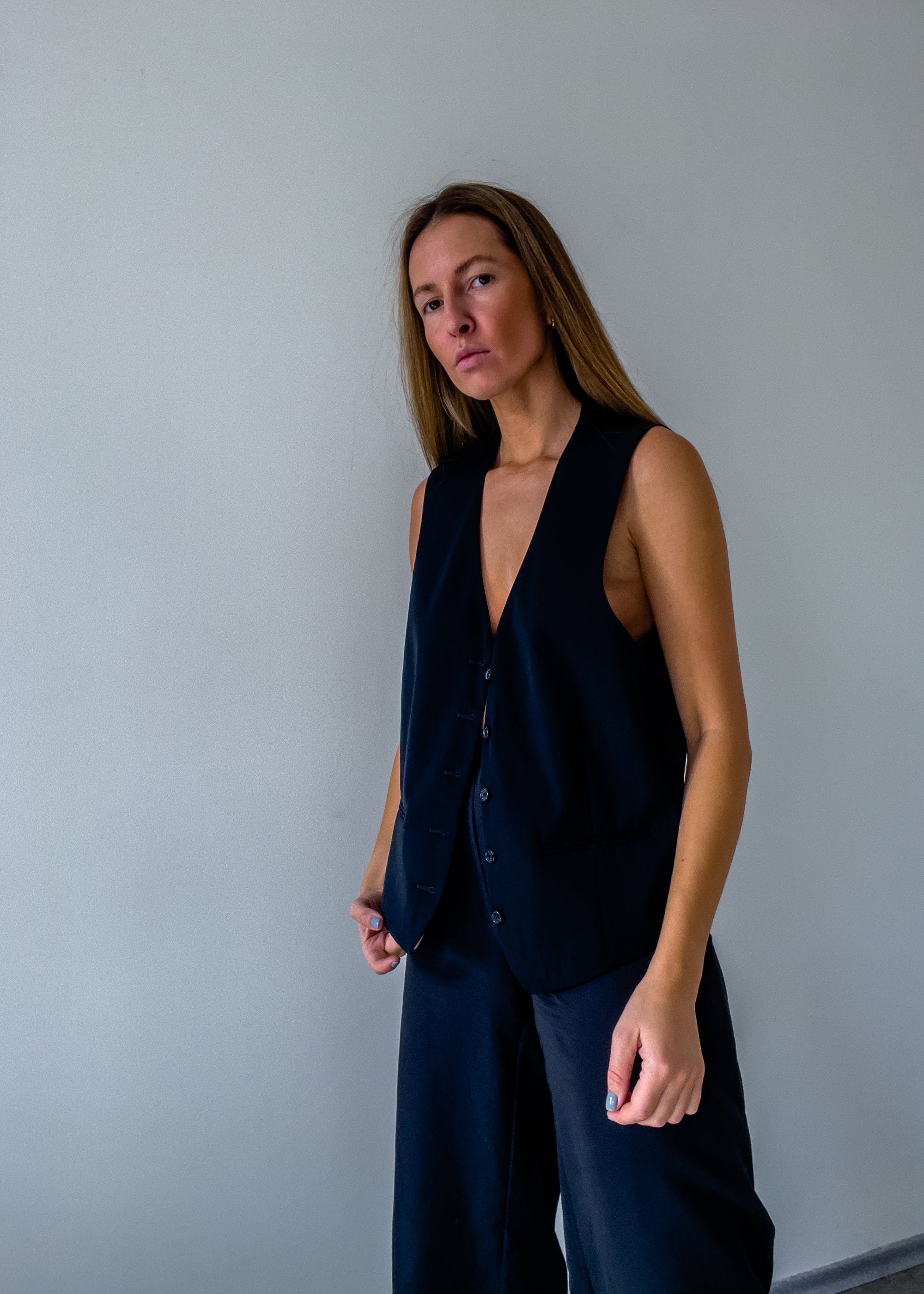 Vintage Black Oversized Vest