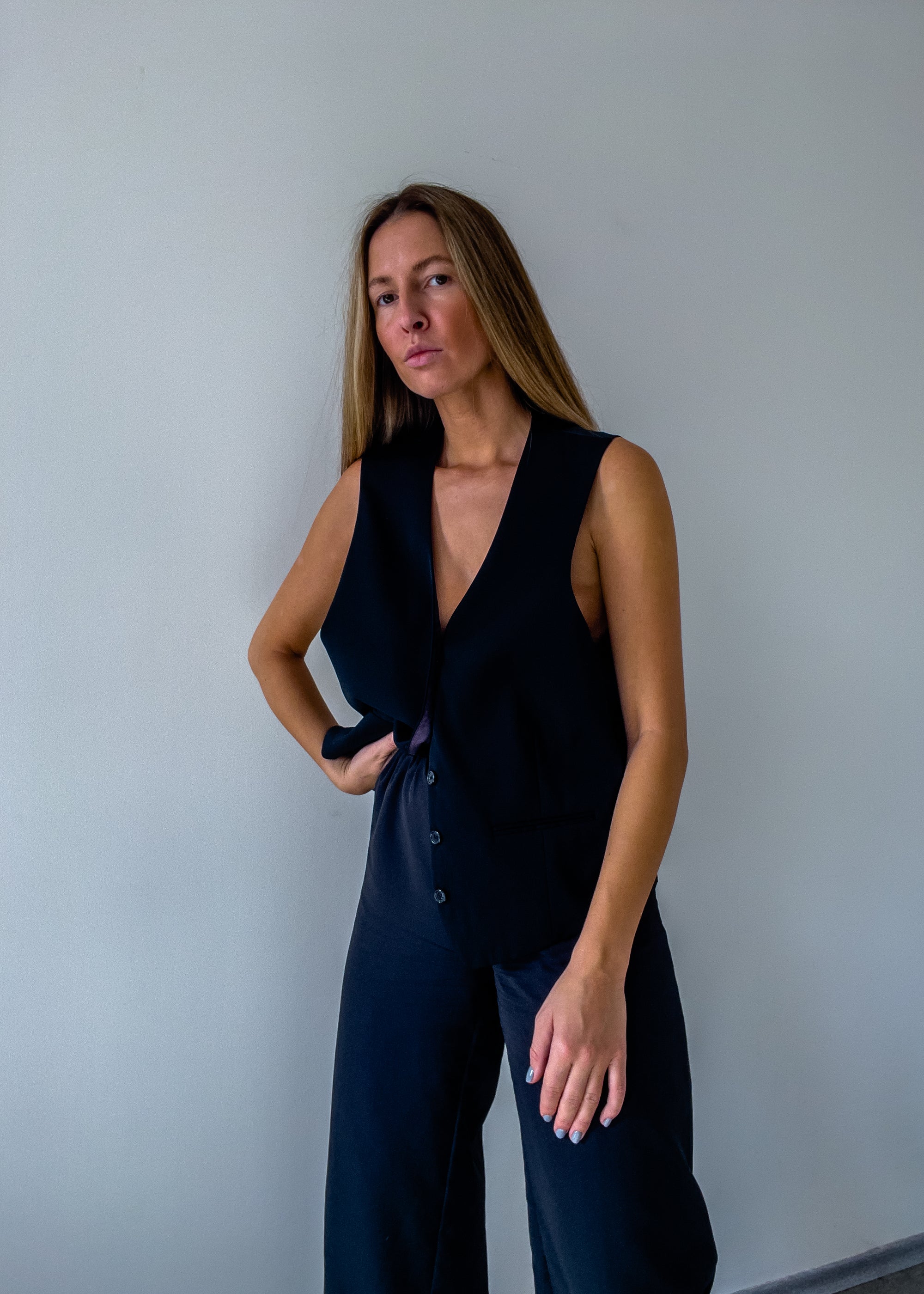 Vintage Black Oversized Vest