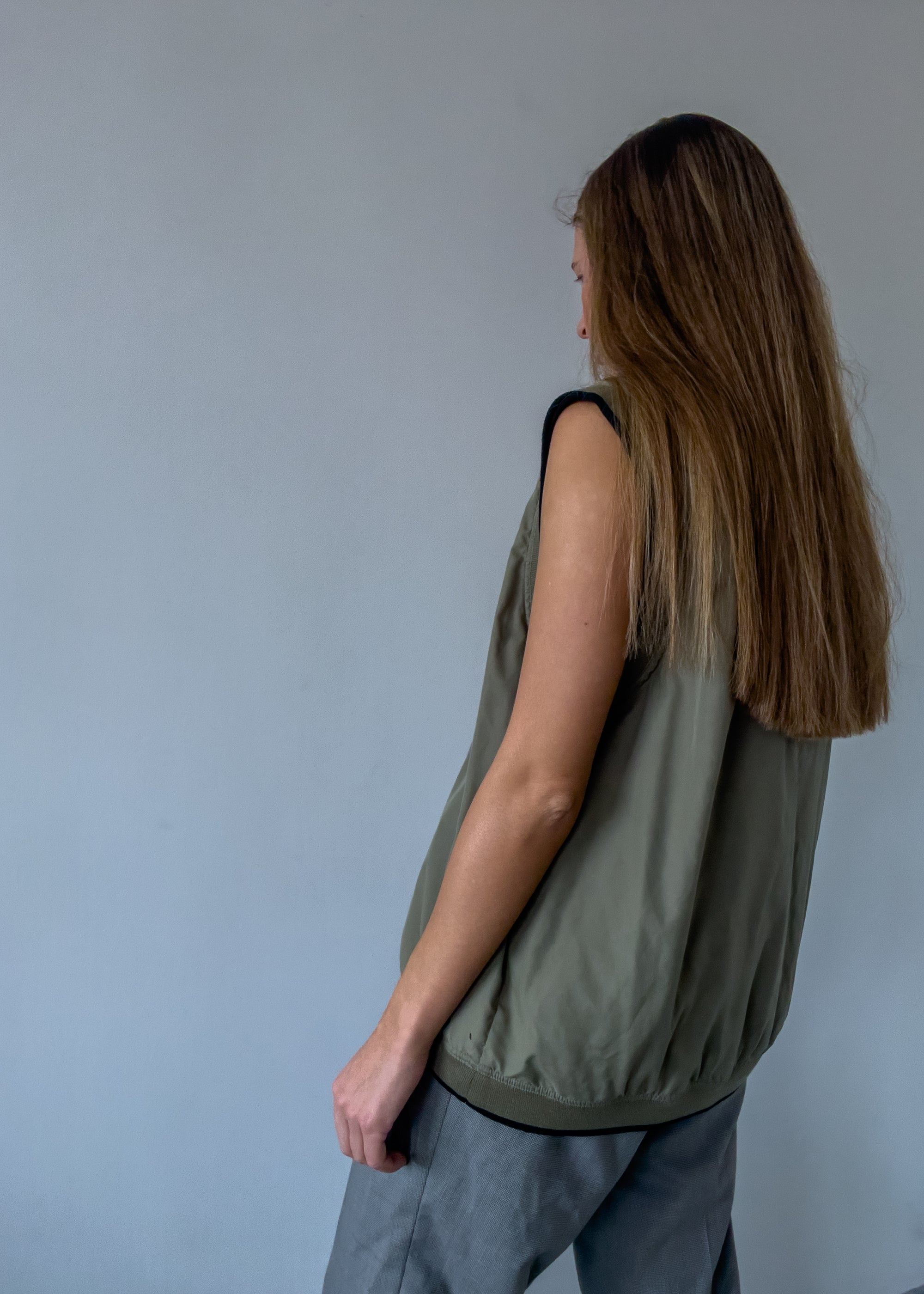 Vintage Green Oversized Vest