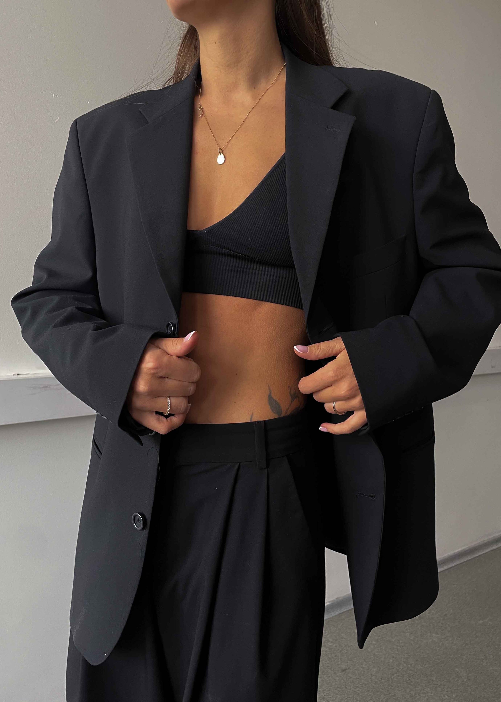 Vintage Black Oversized Blazer by BATISTINI