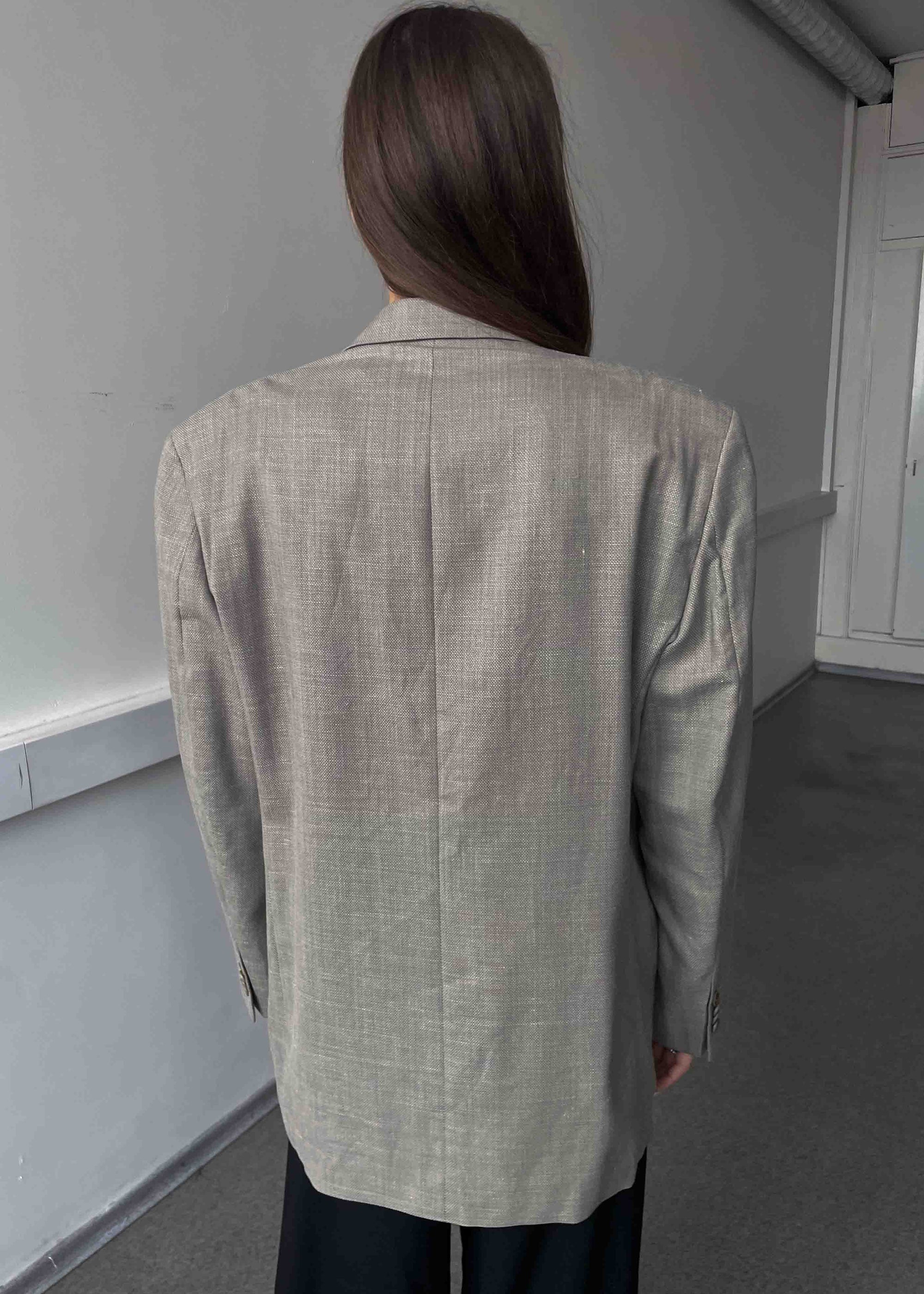 Vintage Light Grey Oversized Blazer