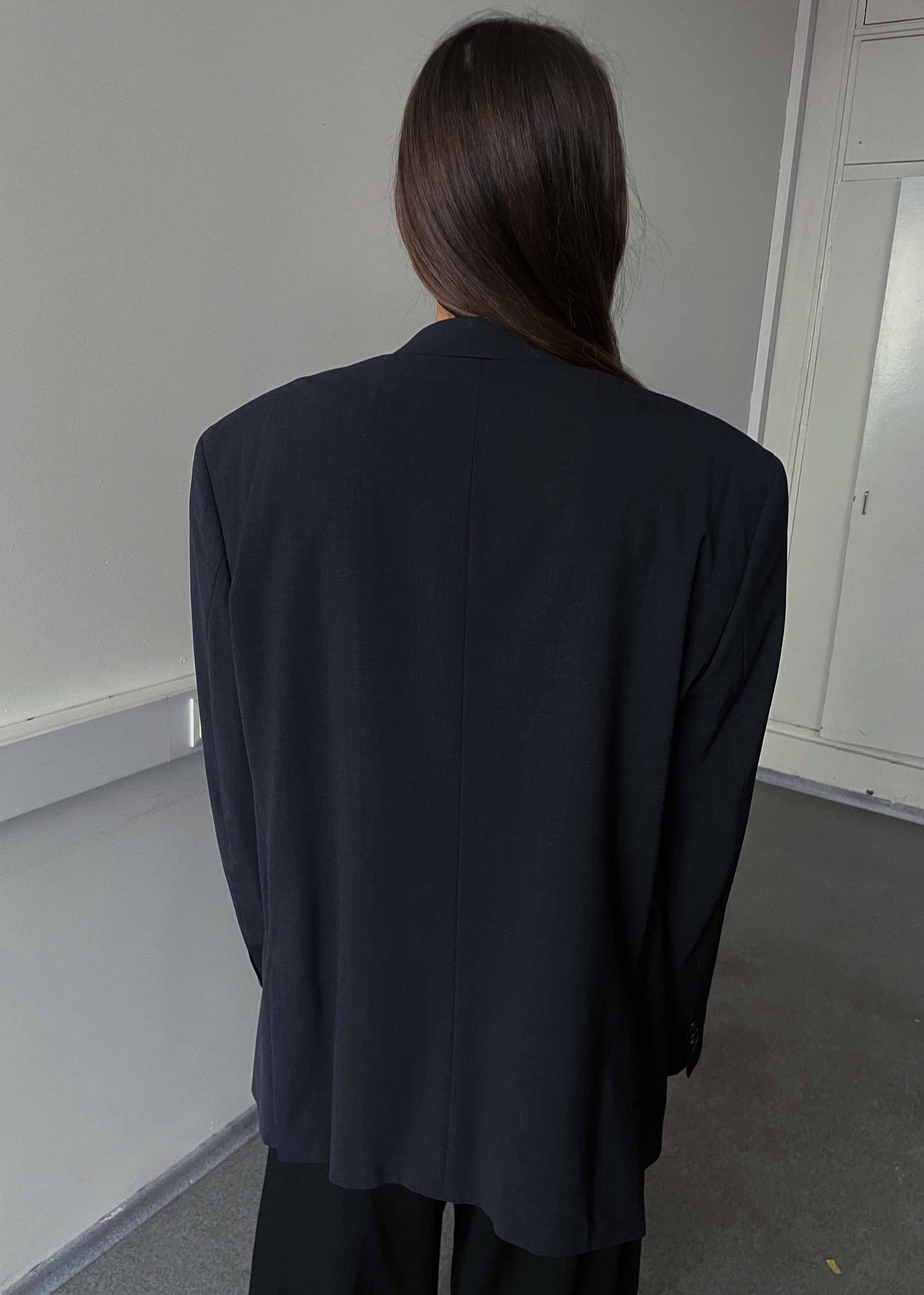Vintage Dark GreyOversized 100% WOOL Blazer