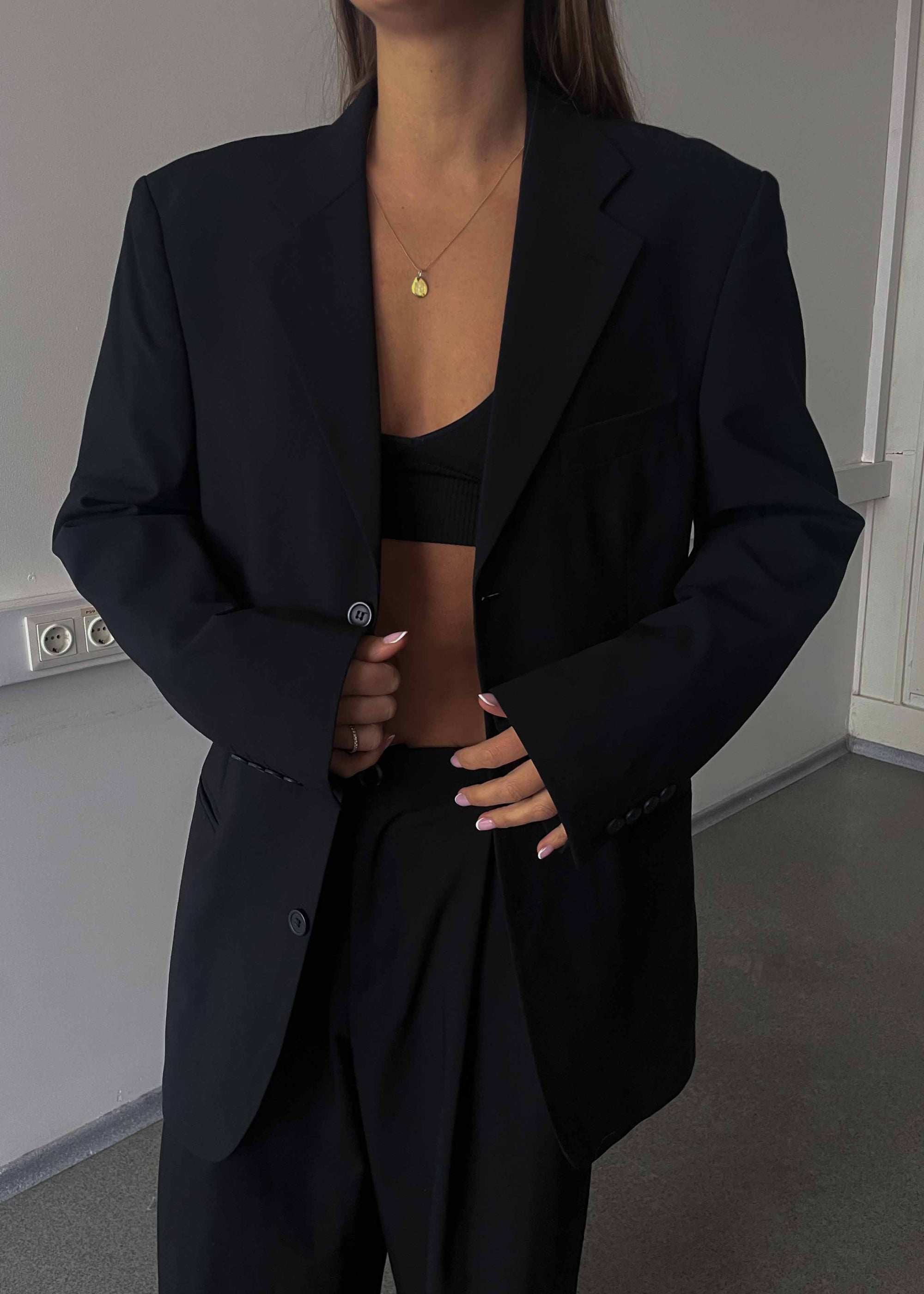 Vintage Black Oversized Blazer by Batistini