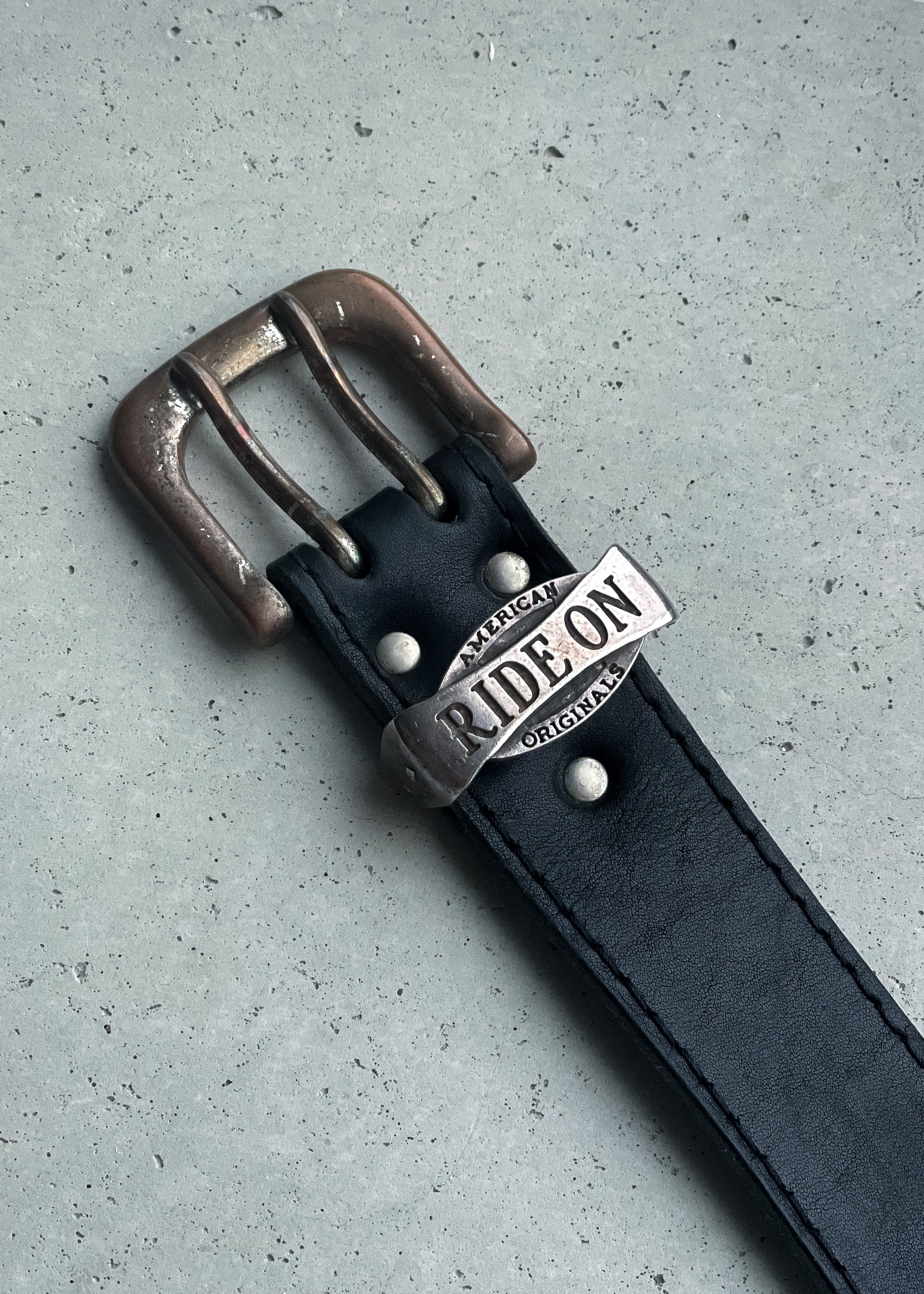 Vintage Black Leather Belt